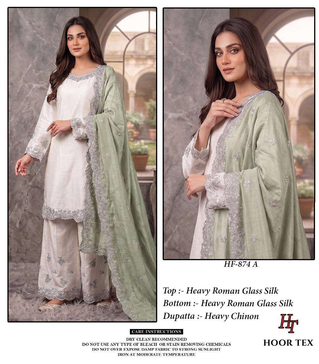 HOOR TEX HF 874 SILK EMBROIDERED DESIGNER READY MADE PAKISTANI SUIT