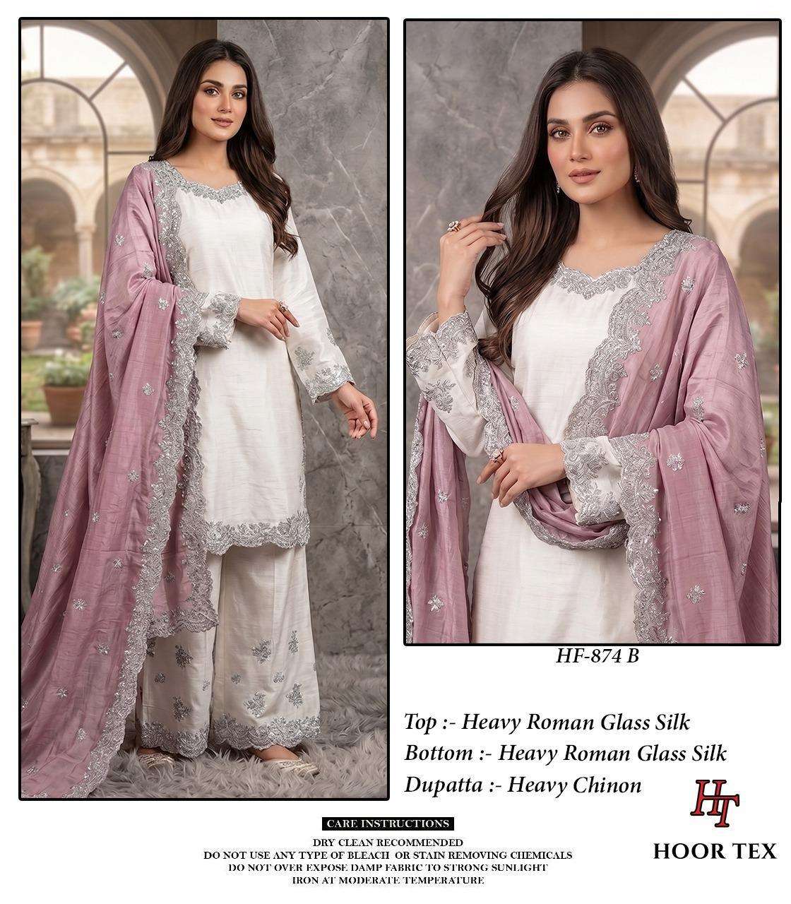 HOOR TEX HF 874 SILK EMBROIDERED DESIGNER READY MADE PAKISTANI SUIT
