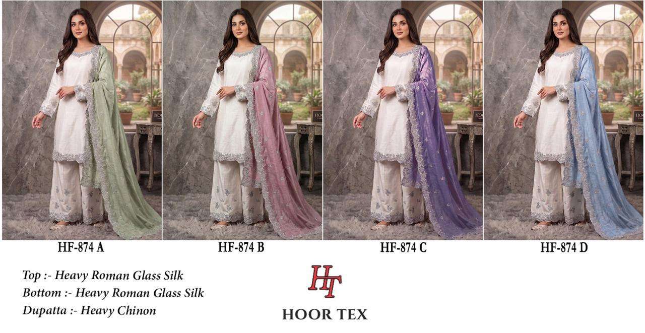 HOOR TEX HF 874 SILK EMBROIDERED DESIGNER READY MADE PAKISTANI SUIT
