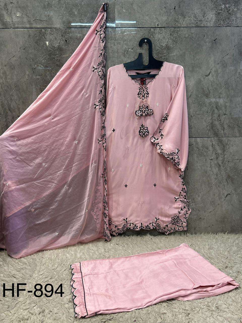 HOOR TEX HF 894 RAYON FABRIC FANCY DESIGNER WORK READY MADE PAKISTANI SUIT