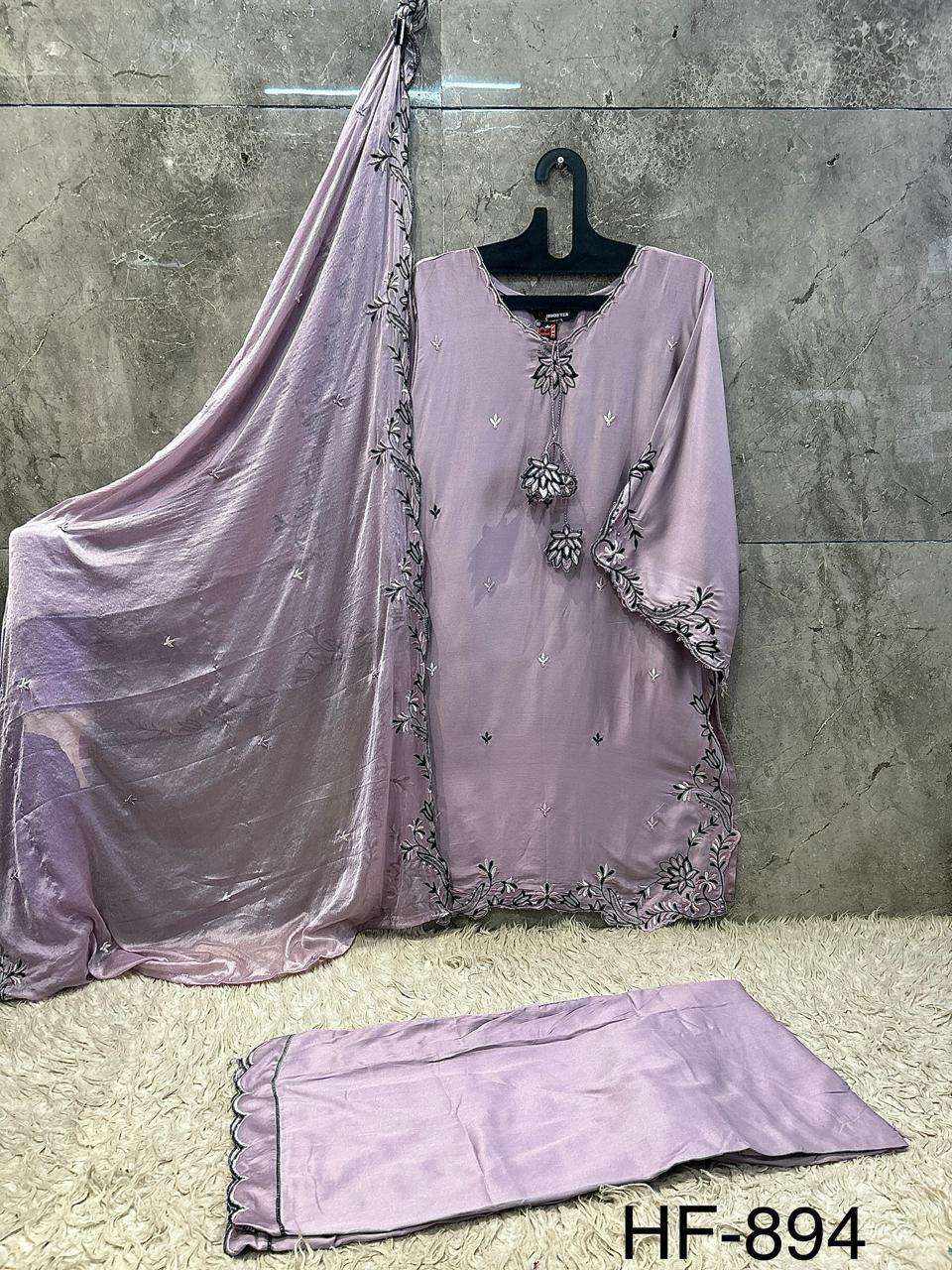 HOOR TEX HF 894 RAYON FABRIC FANCY DESIGNER WORK READY MADE PAKISTANI SUIT