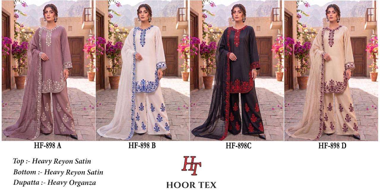 HOOR TEX HF 898 RAYON WITH DESIGNER WORK READY MADE PAKISTANI STYLE SUIT