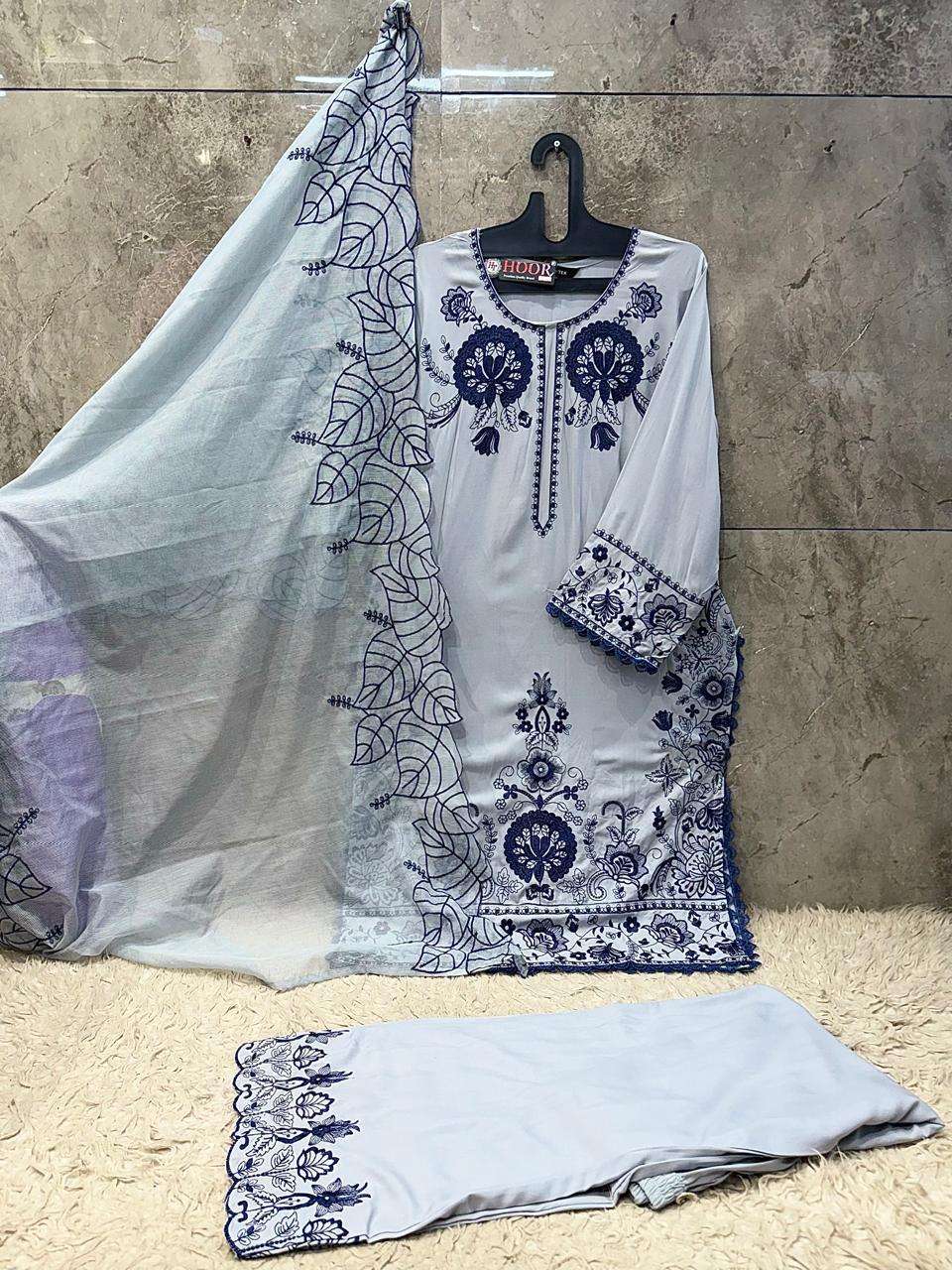 HOOR TEX HF 950 RAYON BEAUTIFUL DESIGNER WORK READY MADE PAKISTANI SUIT