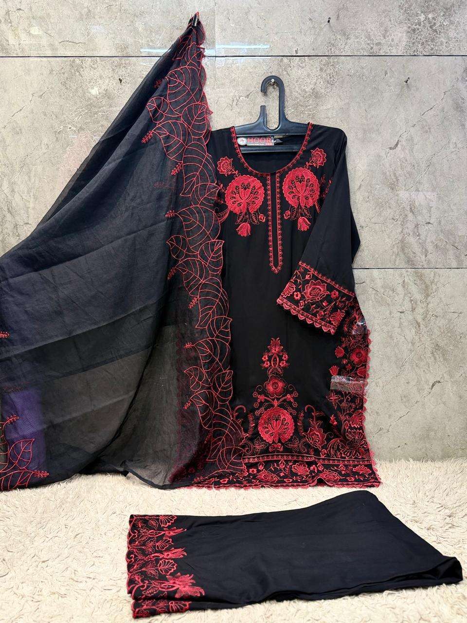HOOR TEX HF 950 RAYON BEAUTIFUL DESIGNER WORK READY MADE PAKISTANI SUIT