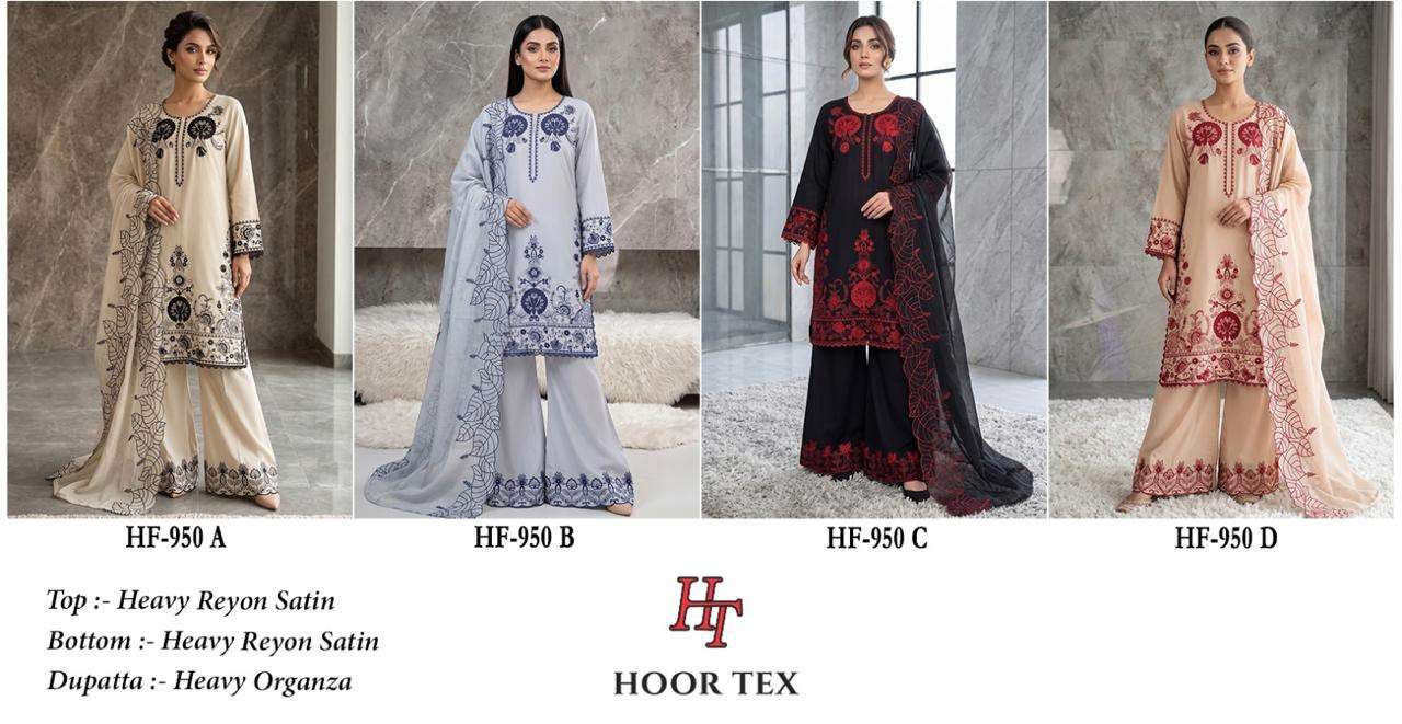 HOOR TEX HF 950 RAYON BEAUTIFUL DESIGNER WORK READY MADE PAKISTANI SUIT