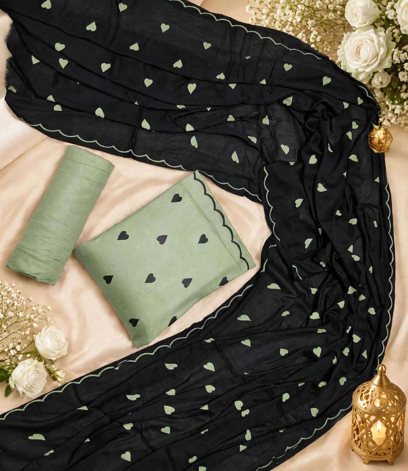 HOUSE OF LIBAS TRENDING DESIGN RAYON PRINT FANCY WORK LADIES SUIT