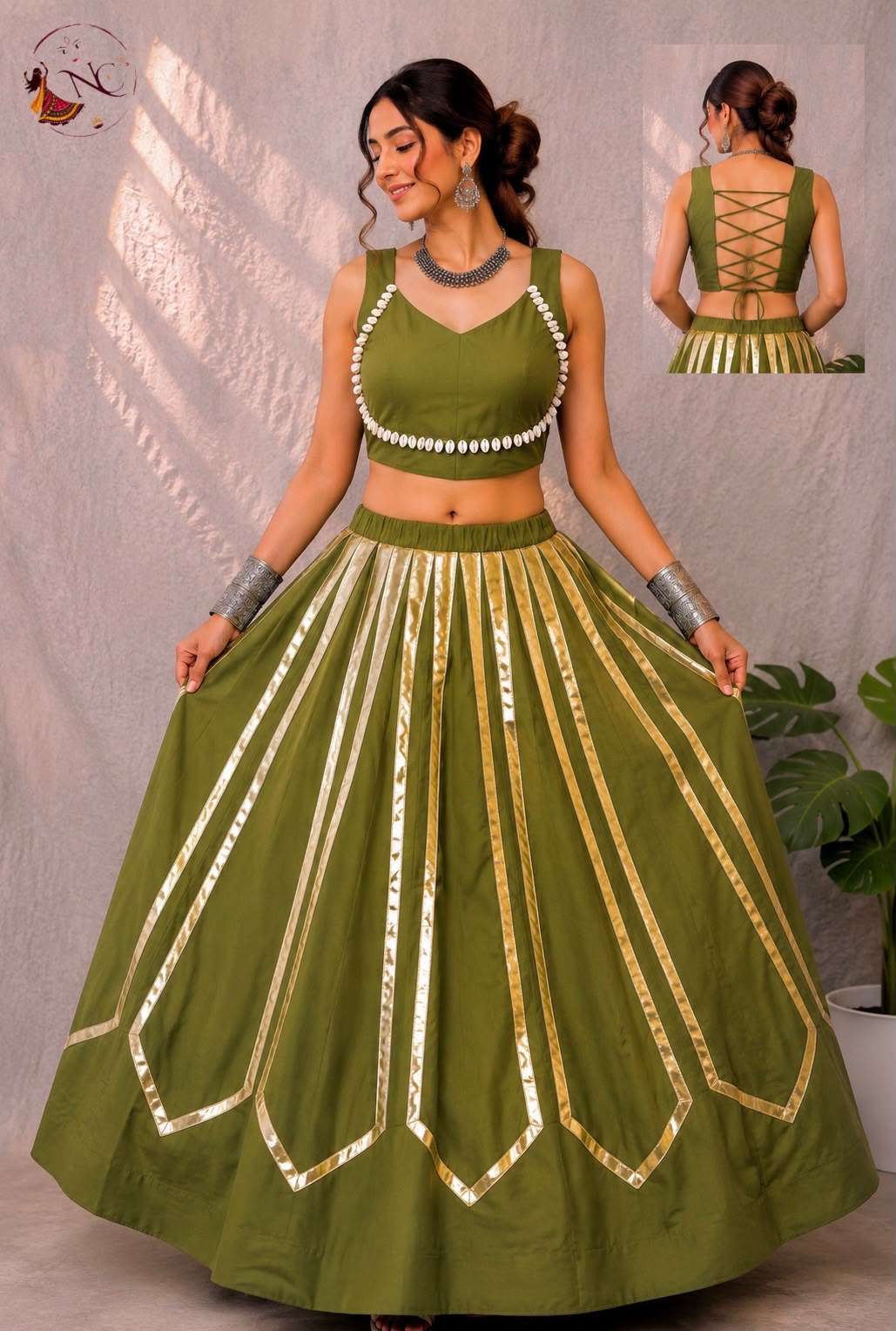 INLI JHANKAR RAYON GOLD FOIL STRIPE DESIGNER FUNCTION WEAR LADIES LEHENGA CHOLI COLLECTION