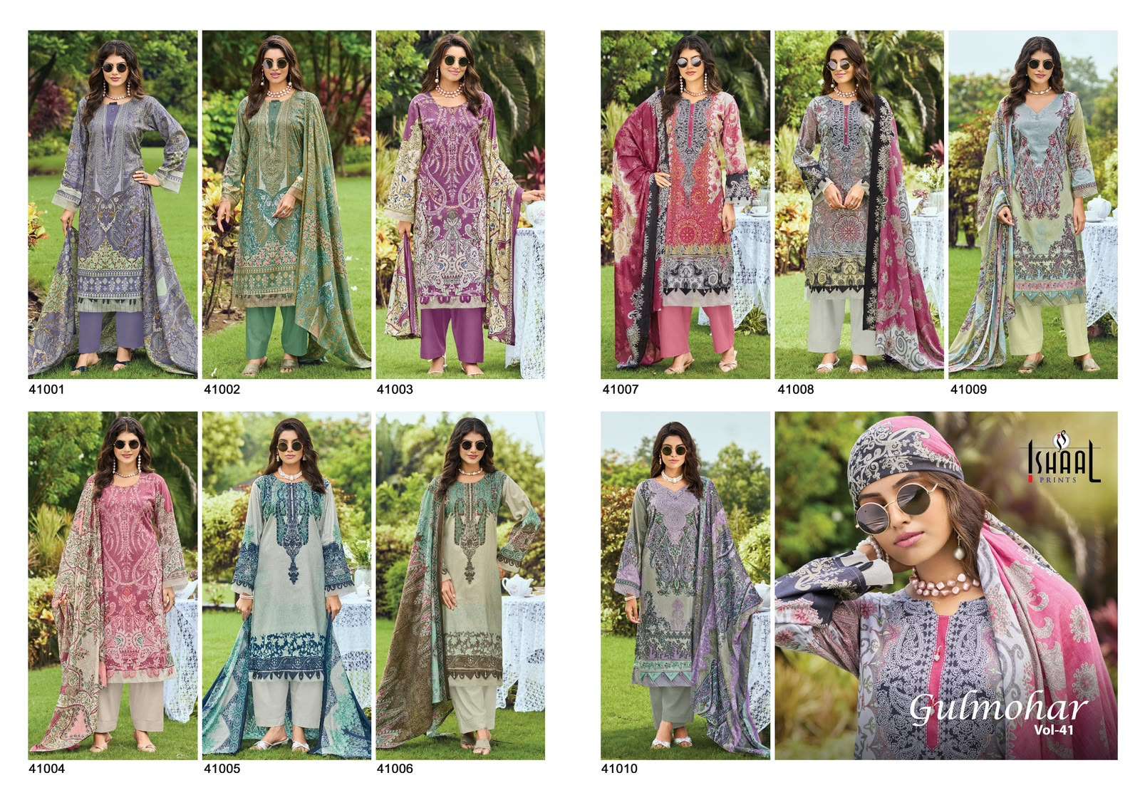 ISHAAL PRINTS GULMOHAR VOL 41 LAWN COTTON DIGITAL PRINTS SALWAR SUIT