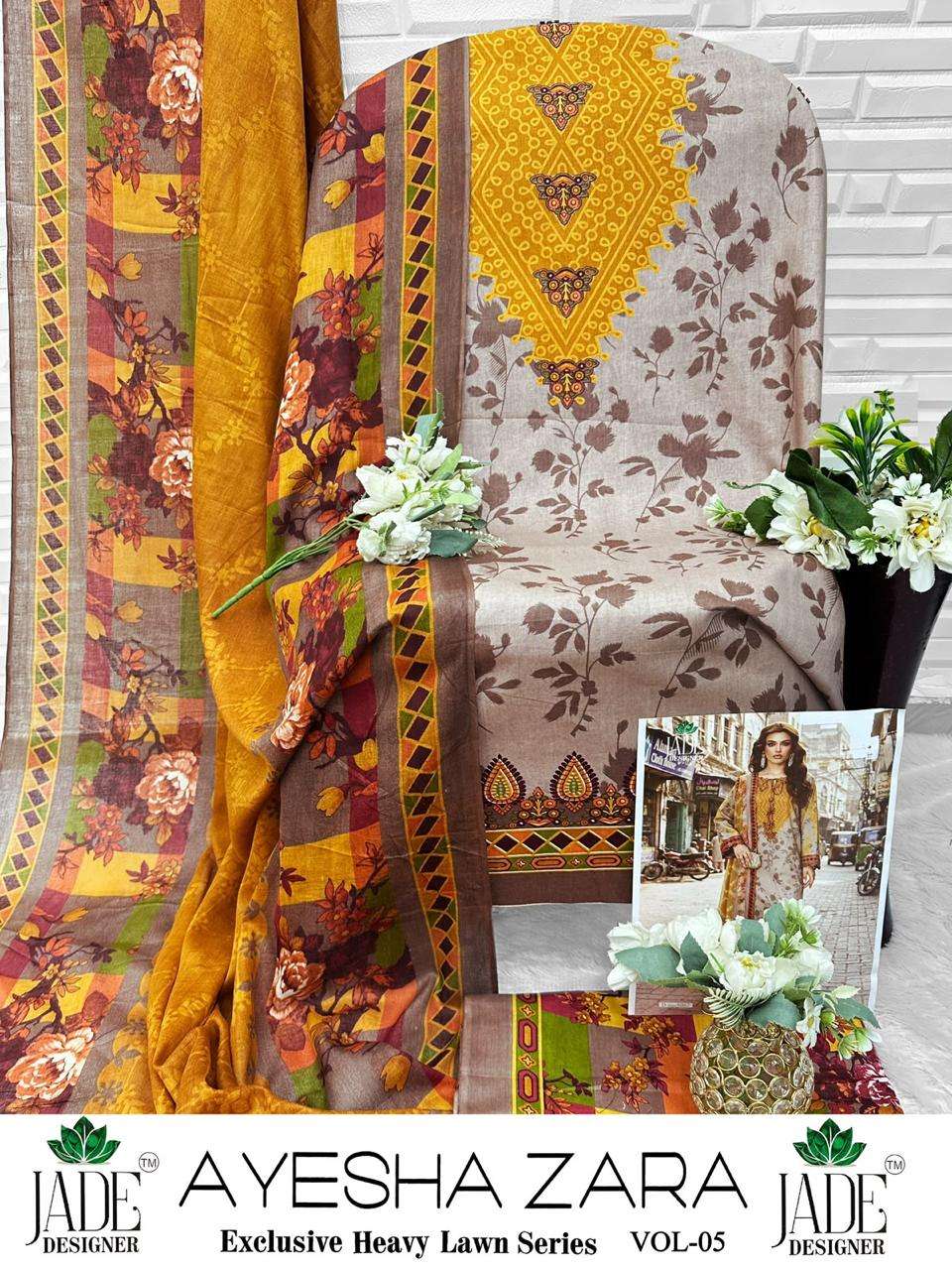 JADE AYESHA ZARA VOL 5 LAWN COTTON DIGITAL PRINT SALWAR SUIT