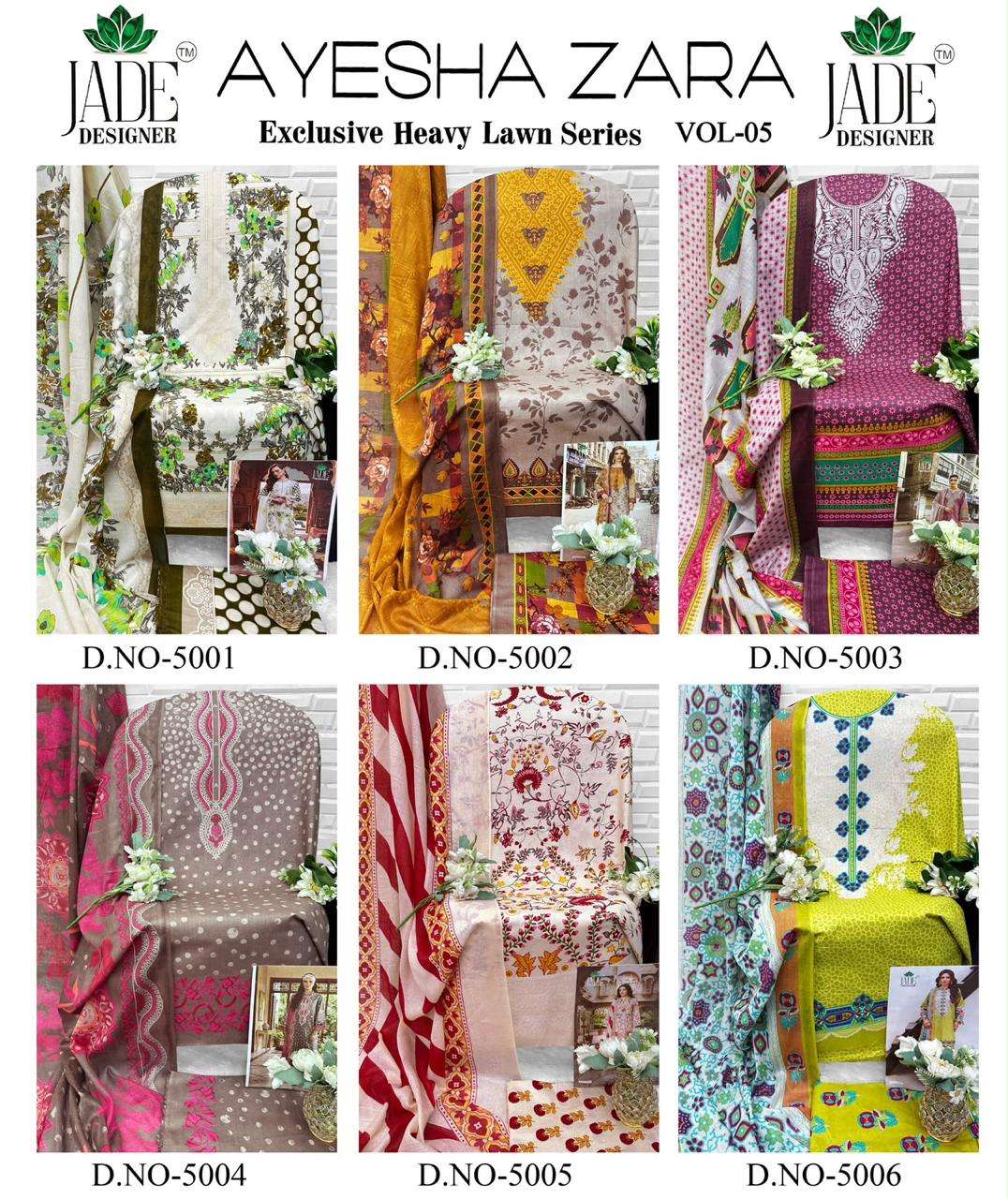 JADE AYESHA ZARA VOL 5 LAWN COTTON DIGITAL PRINT SALWAR SUIT