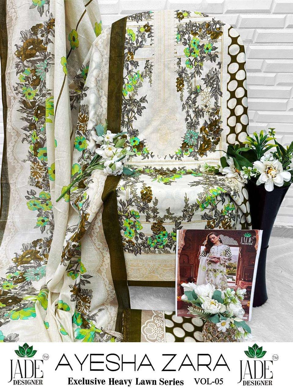 JADE AYESHA ZARA VOL 5 LAWN COTTON DIGITAL PRINT SALWAR SUIT