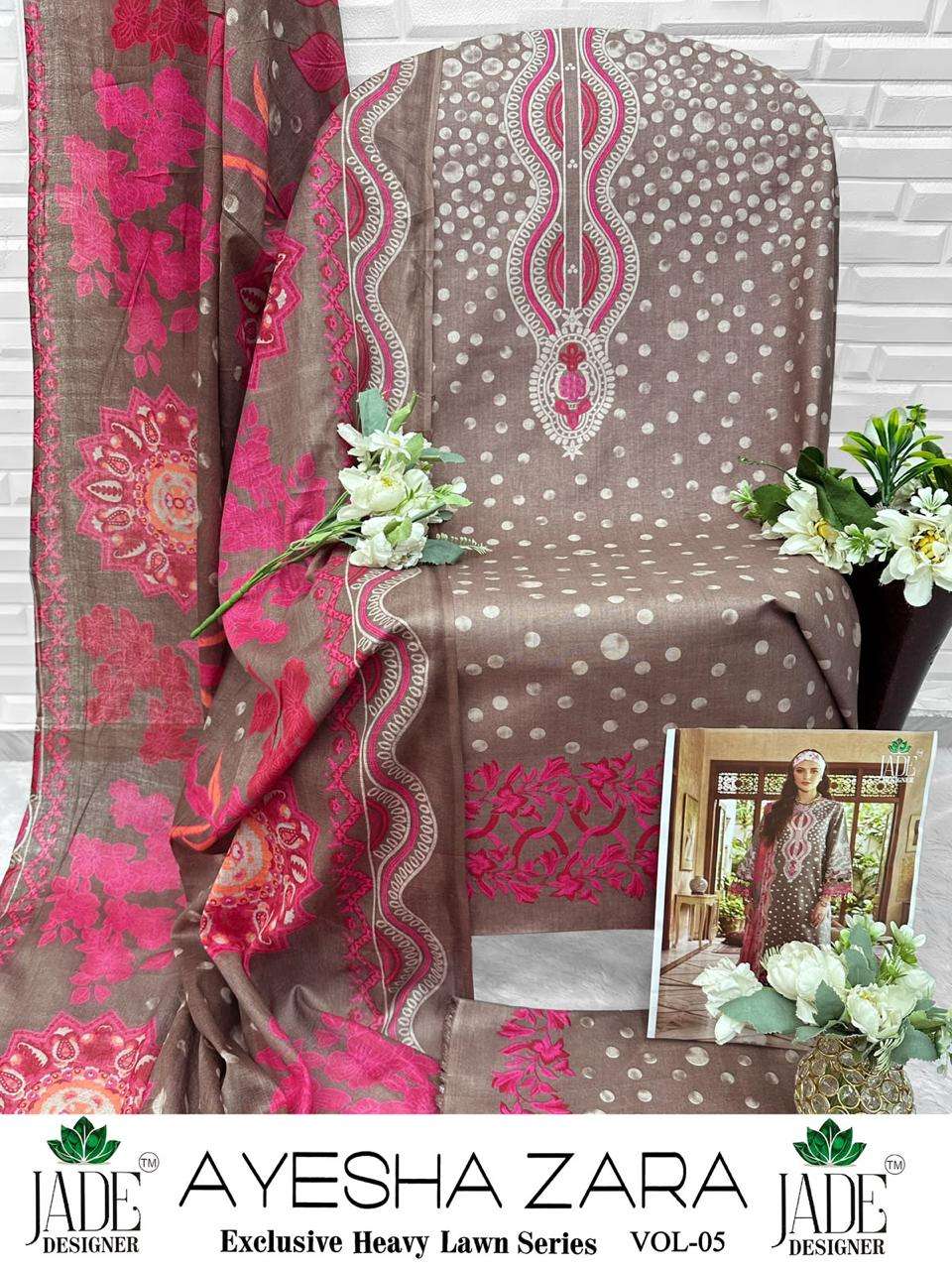 JADE AYESHA ZARA VOL 5 LAWN COTTON DIGITAL PRINT SALWAR SUIT