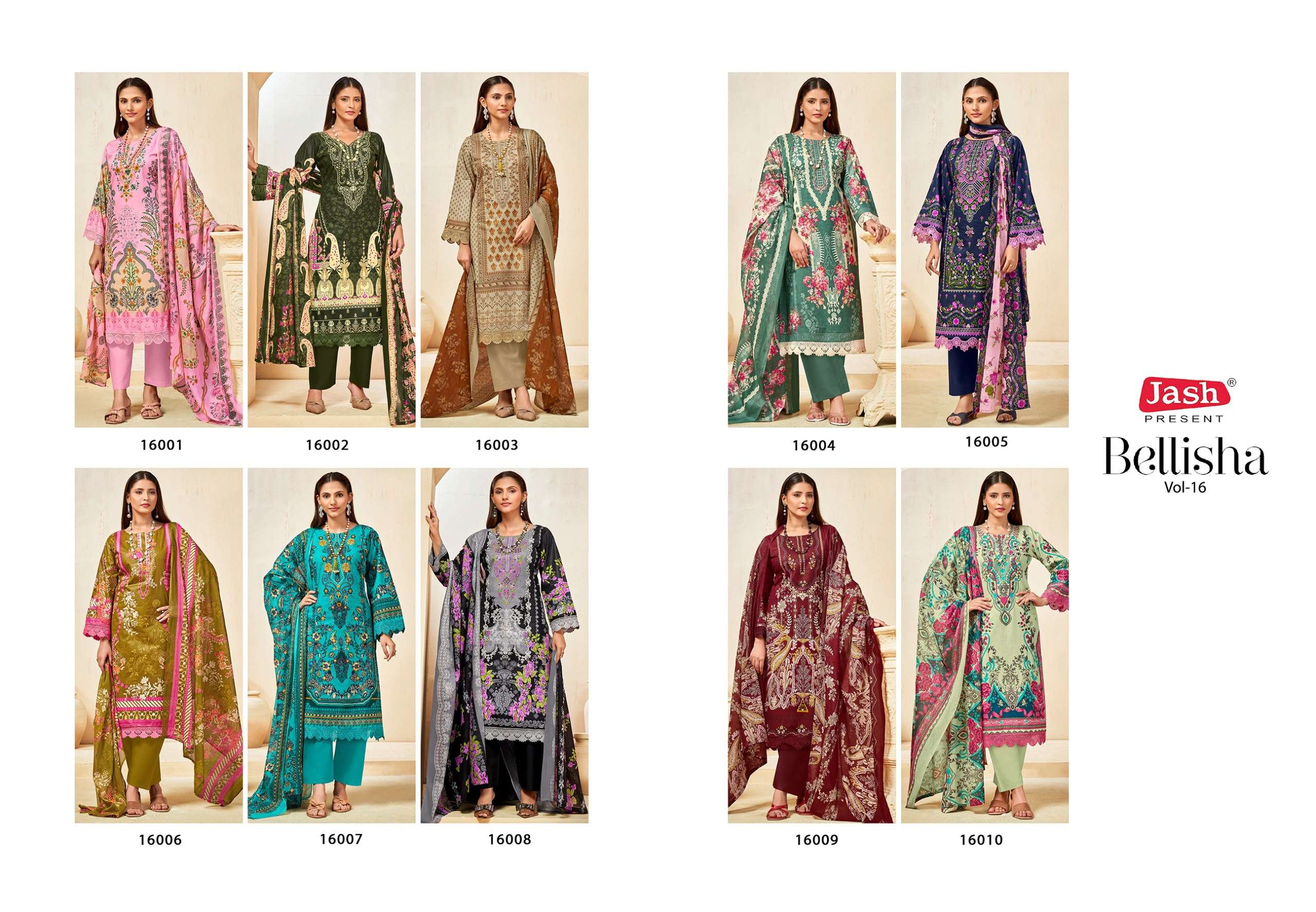 JASH BELLISHA VOL 16 COTTON DIGITAL PRINTS SALWAR SUIT