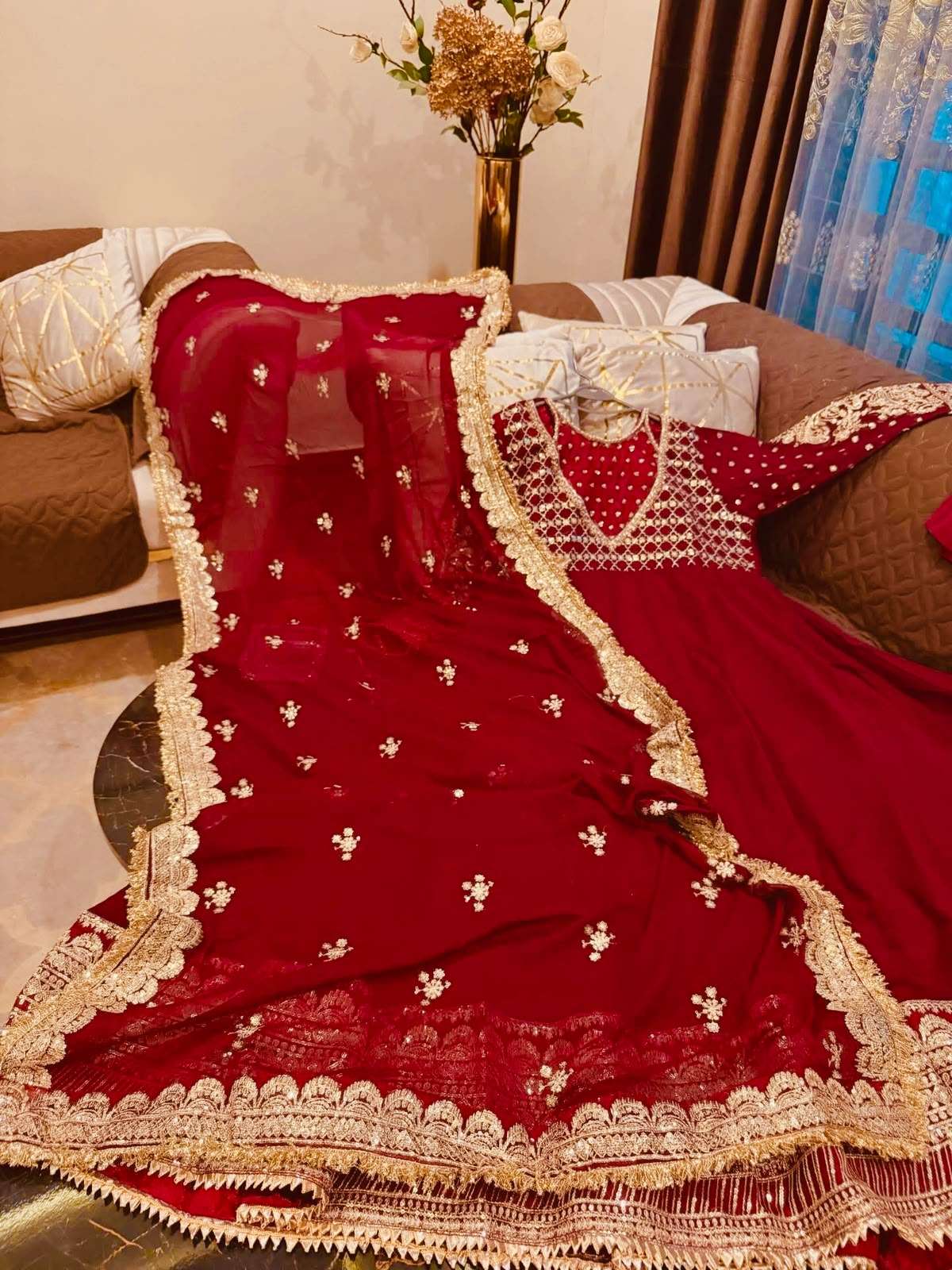 JF 049 GEORGETTE HEAVY BEAUTIFUL PARTY WEAR GOWN BOTTOM AND DUPATTA 