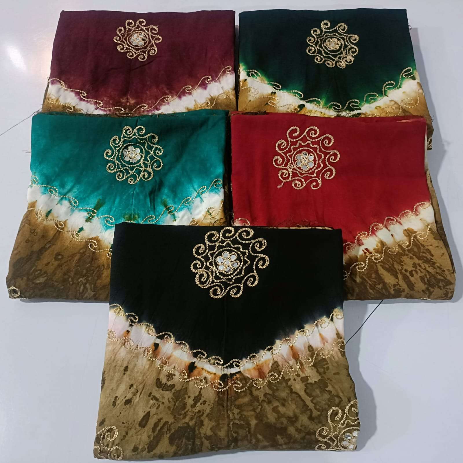 JJ CREATION RESHAM EDITION VOL 2 RAYON BANDHANI STYLE WORK SUIT