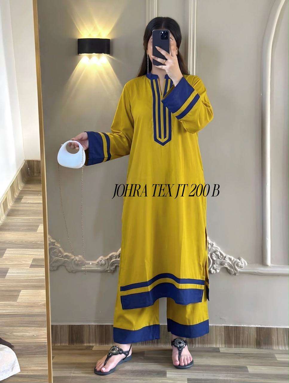 JOHRA TEX JT 200 VISCOSE FANCY PAKISTANI STYLE KURTI WITH BOTTOM PAIR 