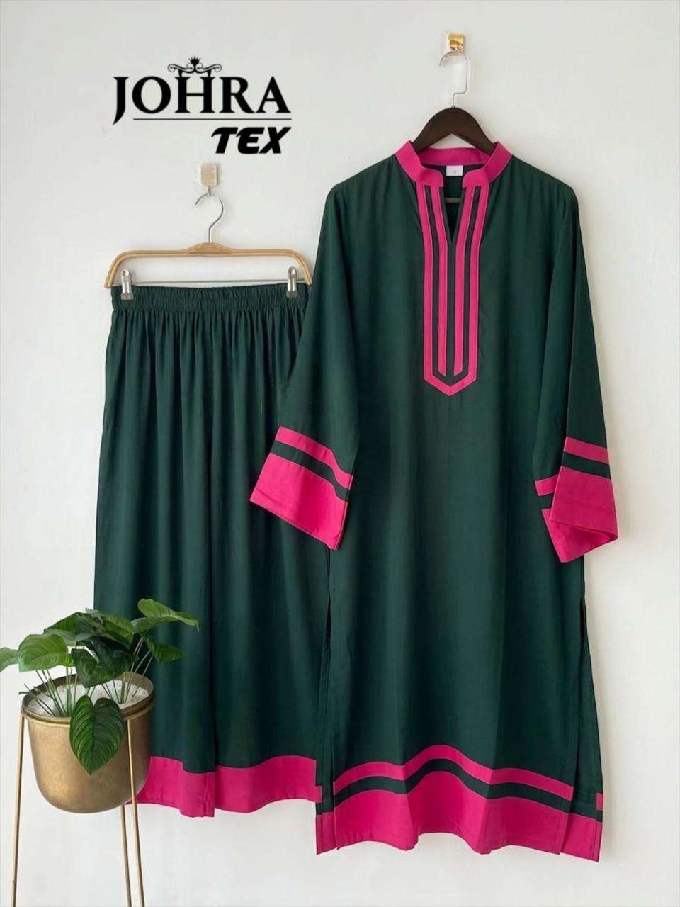 JOHRA TEX JT 200 VISCOSE FANCY PAKISTANI STYLE KURTI WITH BOTTOM PAIR 