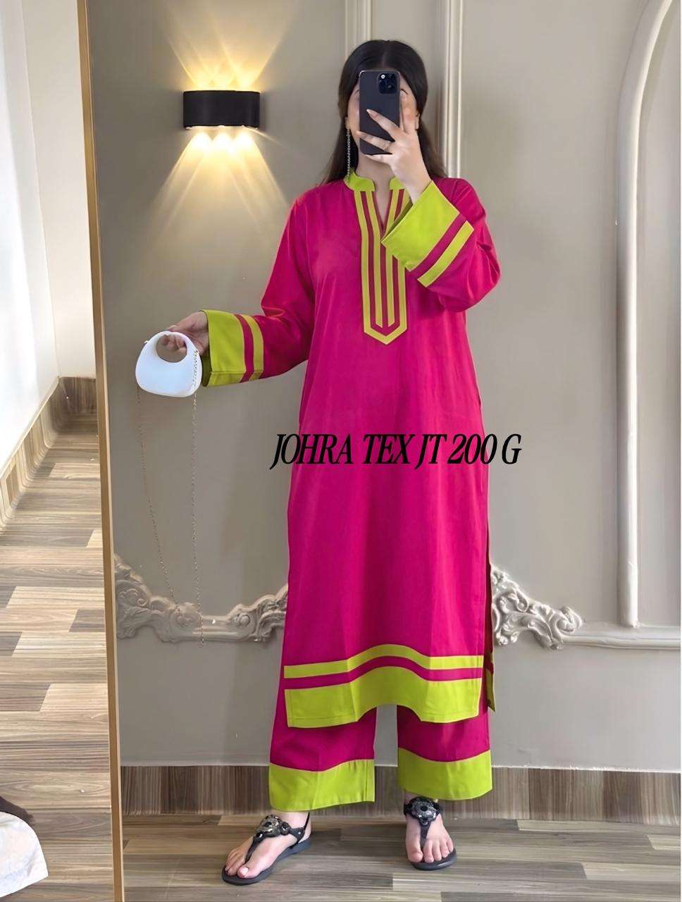 JOHRA TEX JT 200 VISCOSE FANCY PAKISTANI STYLE KURTI WITH BOTTOM PAIR 