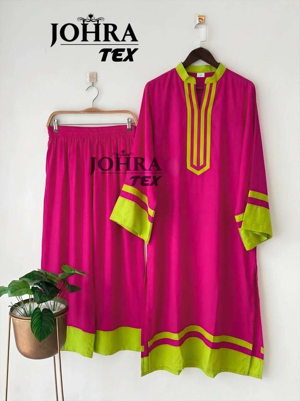 JOHRA TEX JT 200 VISCOSE FANCY PAKISTANI STYLE KURTI WITH BOTTOM PAIR 