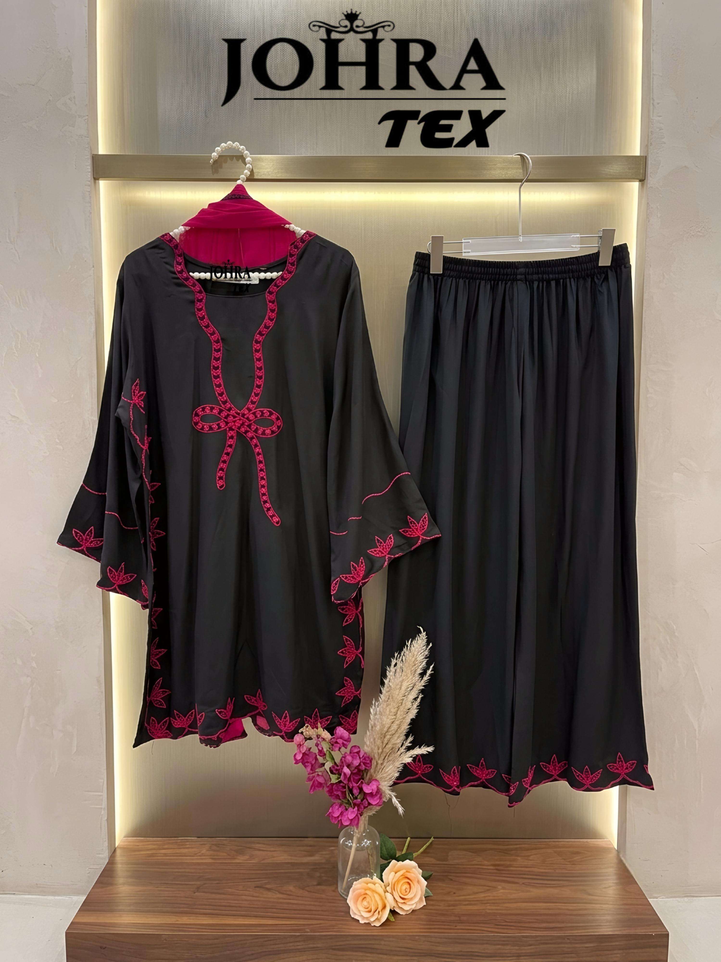 JOHRA TEX JT 201 VISCOSE EMBROIDERY DESIGNER WORK READY MADE PAKISTANI SUIT