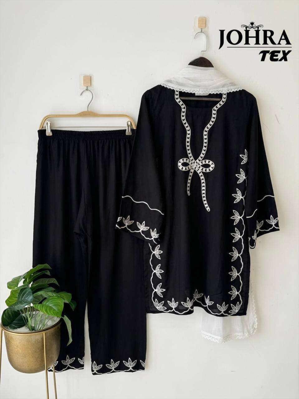 JOHRA TEX JT 201 VISCOSE EMBROIDERY DESIGNER WORK READY MADE PAKISTANI SUIT
