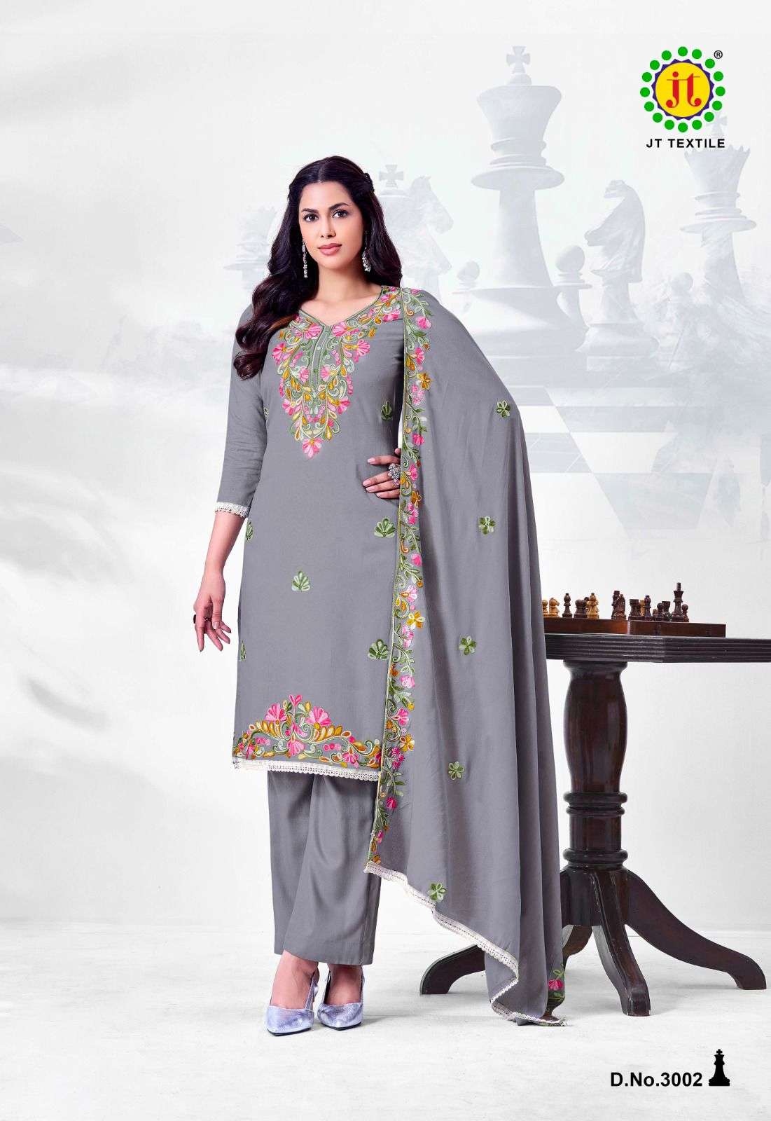 JT ALINA VOL 3 RAYON FANCY WORKS LADIES SALWAR SUIT