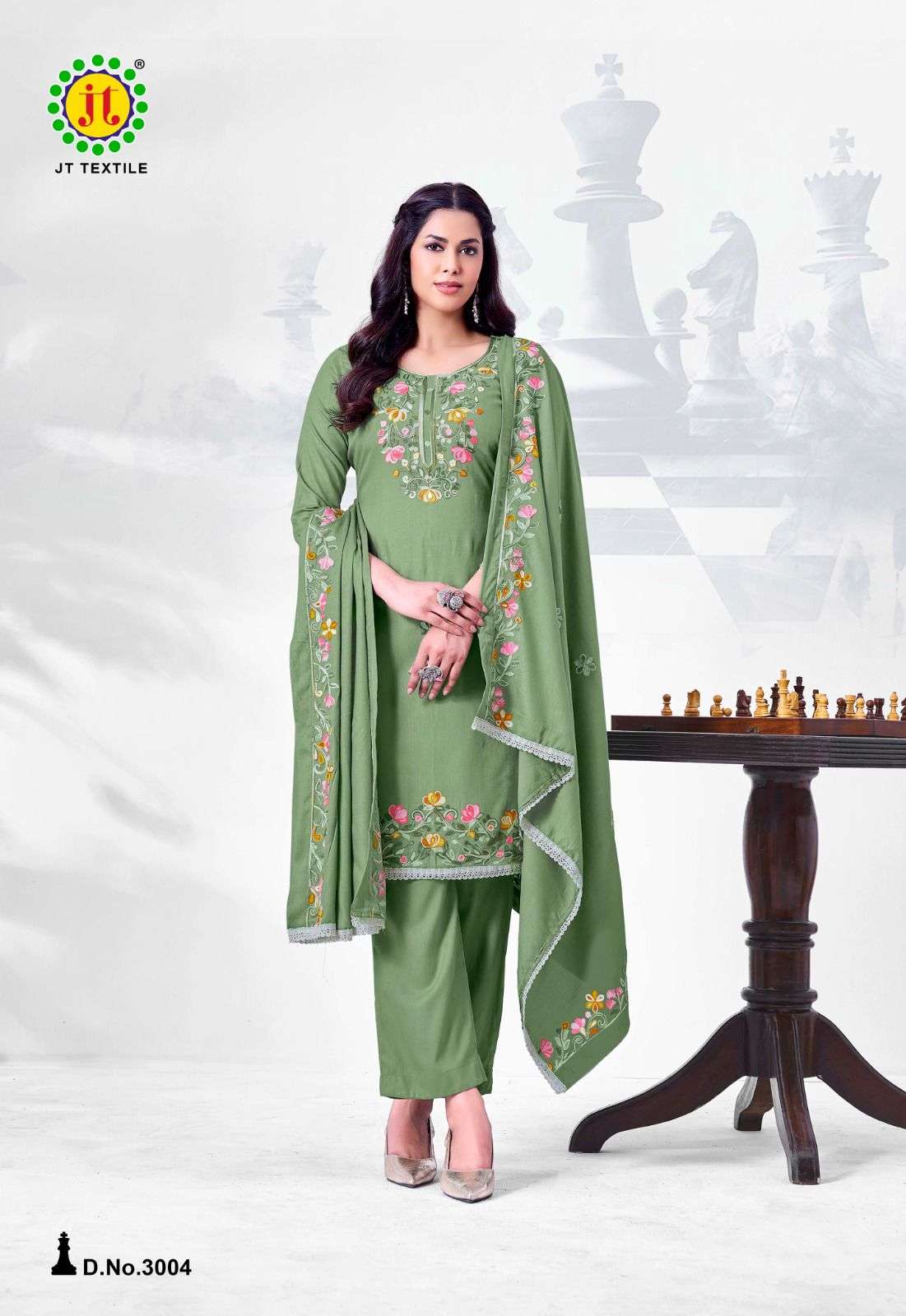JT ALINA VOL 3 RAYON FANCY WORKS LADIES SALWAR SUIT