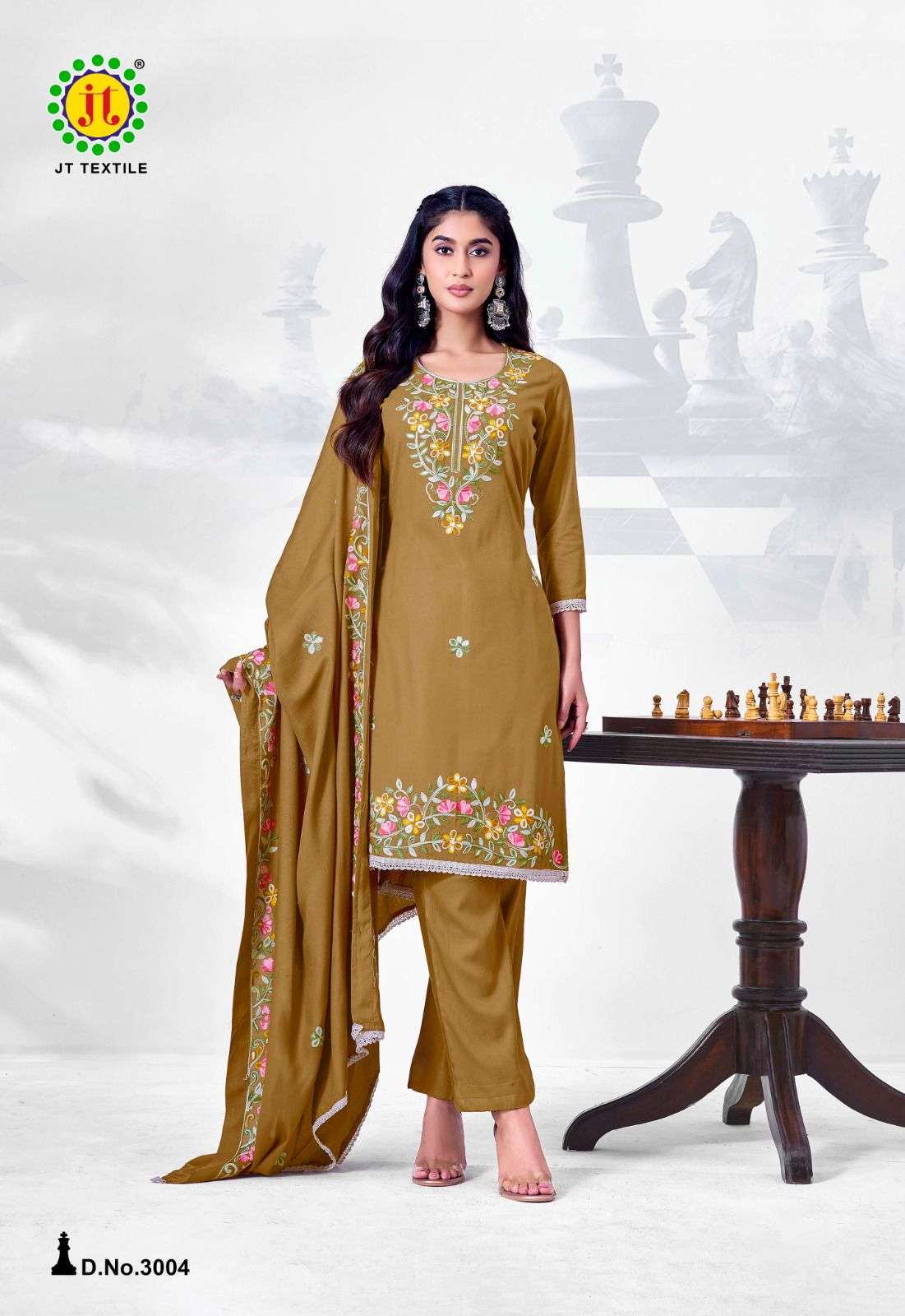 JT ALINA VOL 3 RAYON FANCY WORKS LADIES SALWAR SUIT