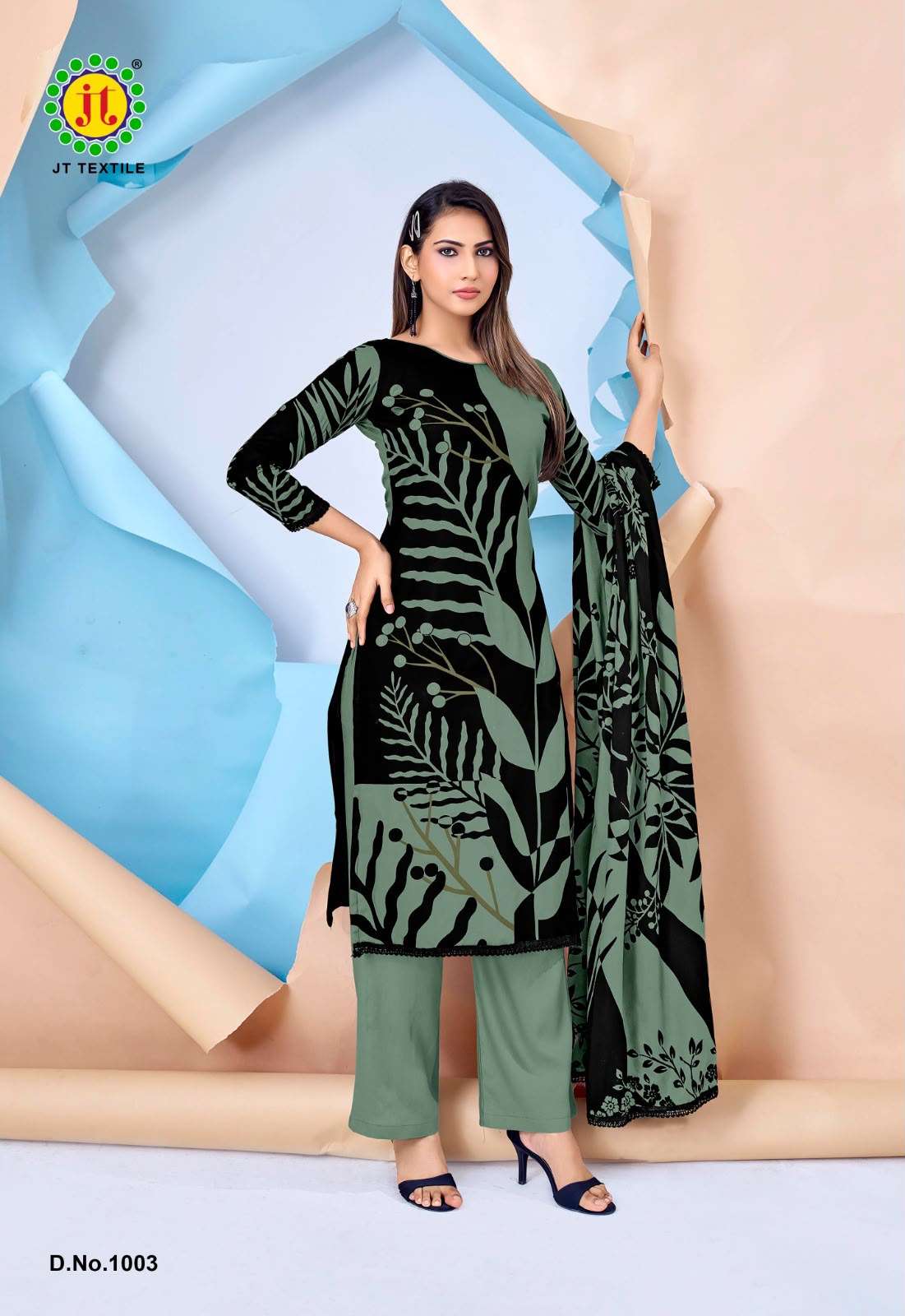 JT NIGAAR VOL 15 RAYON FANCY WORKS LADIES SALWAR SUIT