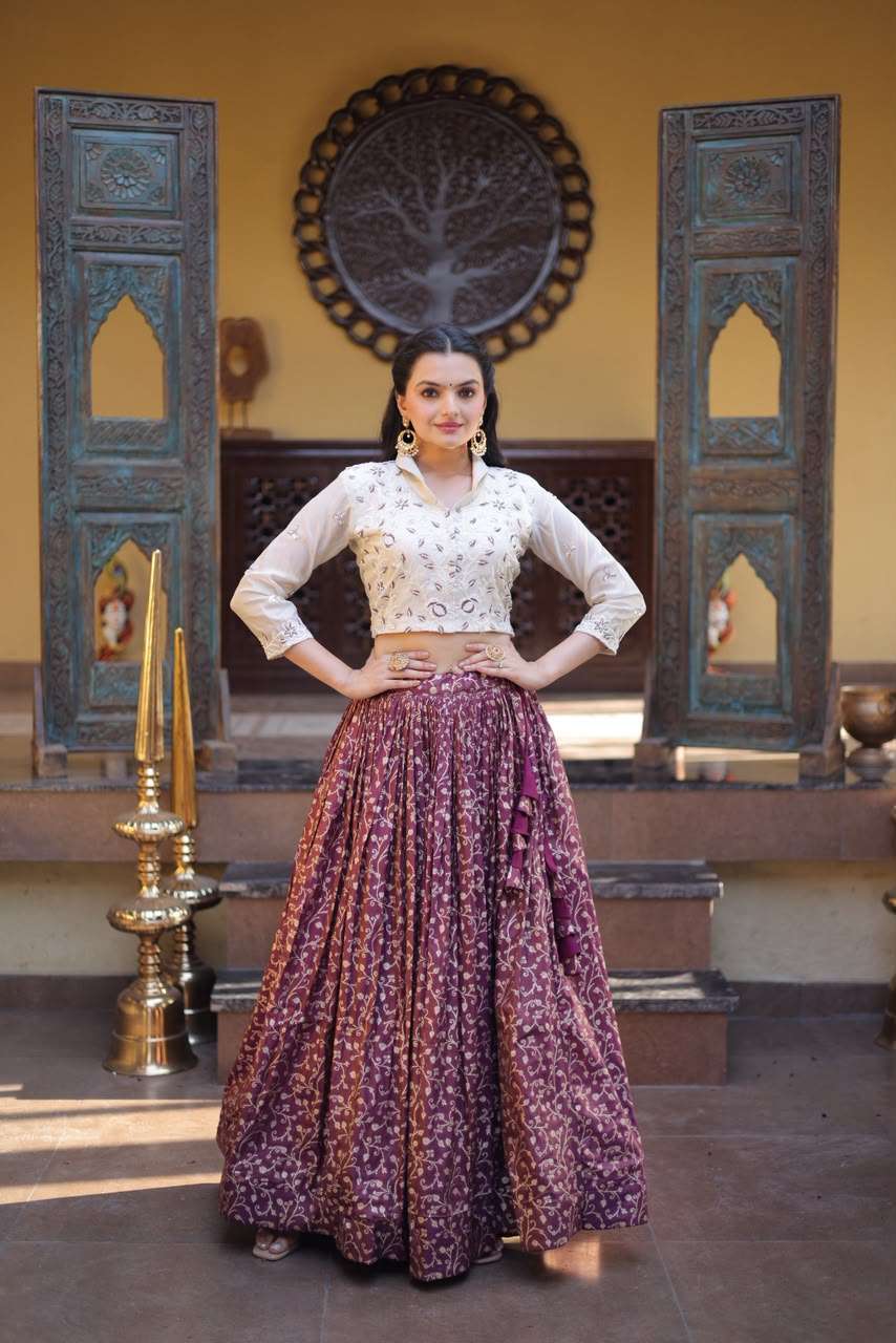 KA 5070 JACQUARD DESIGNER WORK FESTIVE WEAR LEHENGA WITH TOP COLLECTION 