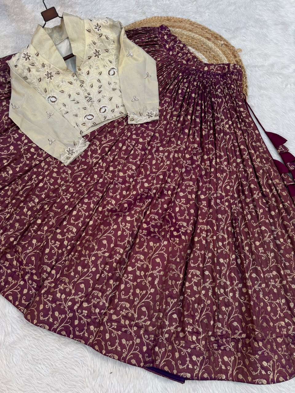 KA 5070 JACQUARD DESIGNER WORK FESTIVE WEAR LEHENGA WITH TOP COLLECTION 