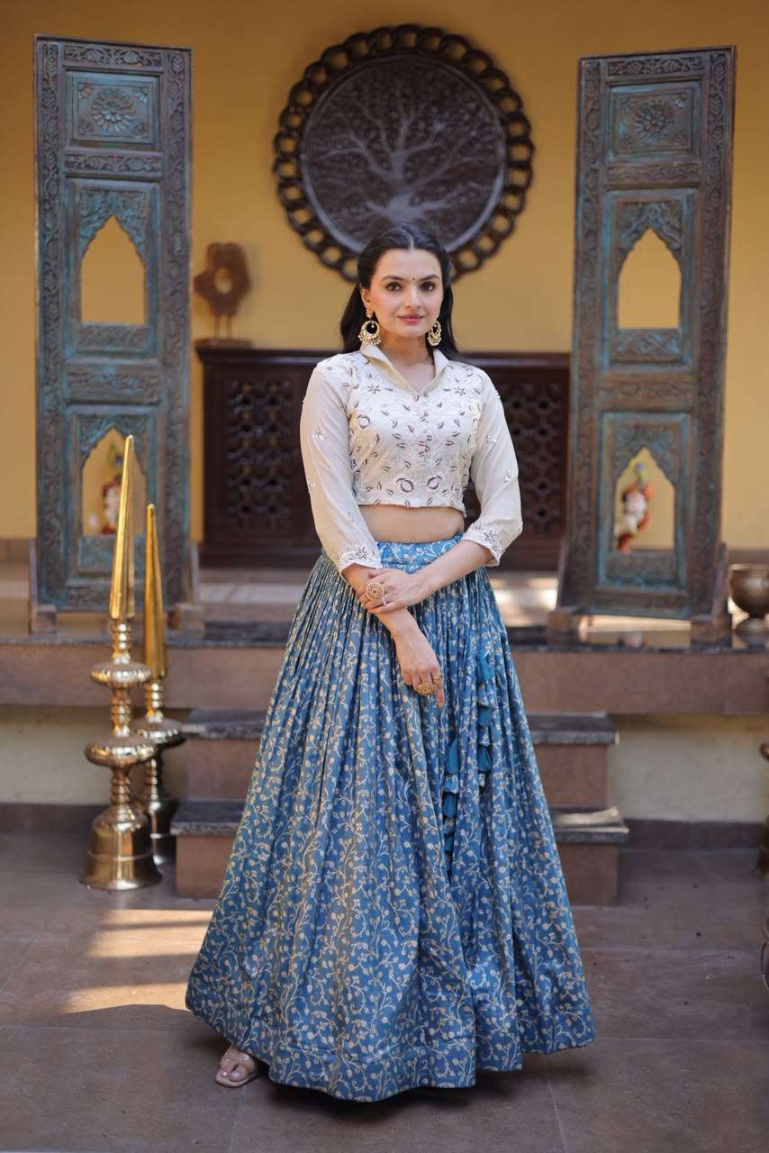 KA 5070 JACQUARD DESIGNER WORK FESTIVE WEAR LEHENGA WITH TOP COLLECTION 