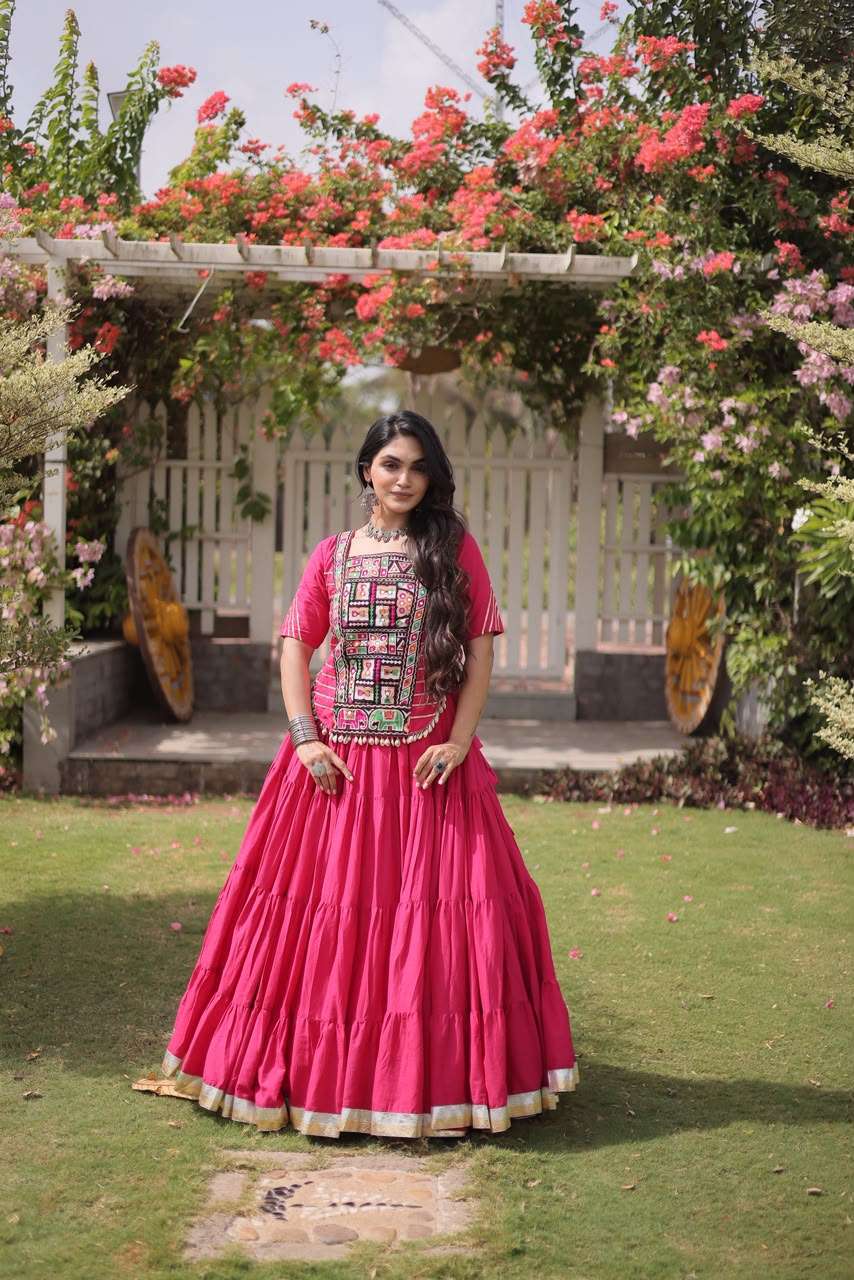KA 5078 COTTON DESIGNER WORK NAVRATRI WEAR LEHENGA CHOLI COLLECTION
