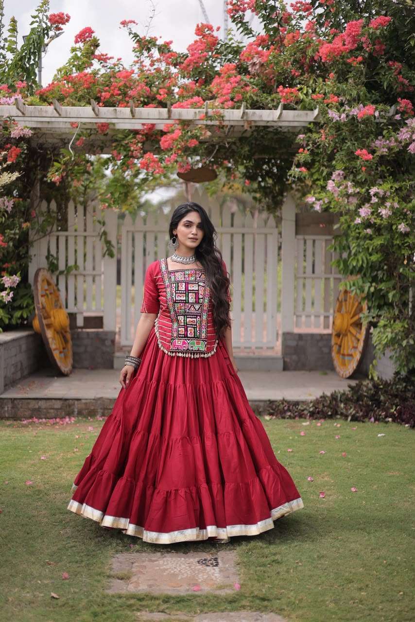 KA 5078 COTTON DESIGNER WORK NAVRATRI WEAR LEHENGA CHOLI COLLECTION