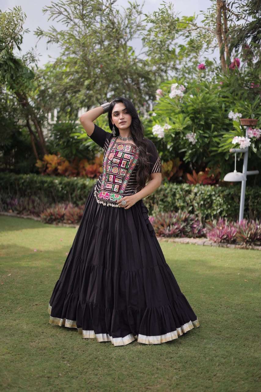 KA 5078 COTTON DESIGNER WORK NAVRATRI WEAR LEHENGA CHOLI COLLECTION