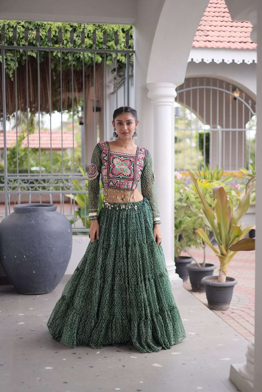KA 5080 BANDHANI PRINT GEORGETTE NAVRATRI WEAR LEHENGA CHOLI COLLECTION