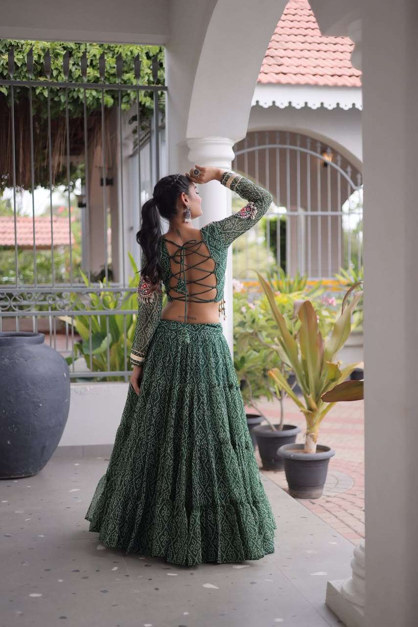 KA 5080 BANDHANI PRINT GEORGETTE NAVRATRI WEAR LEHENGA CHOLI COLLECTION
