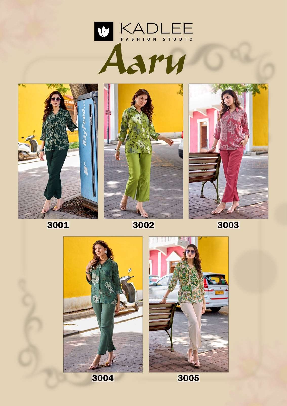 KADLEE FASHION AARU RAYON PRINT FANCY WEAR LADIES TOP WITH PENT PAIR