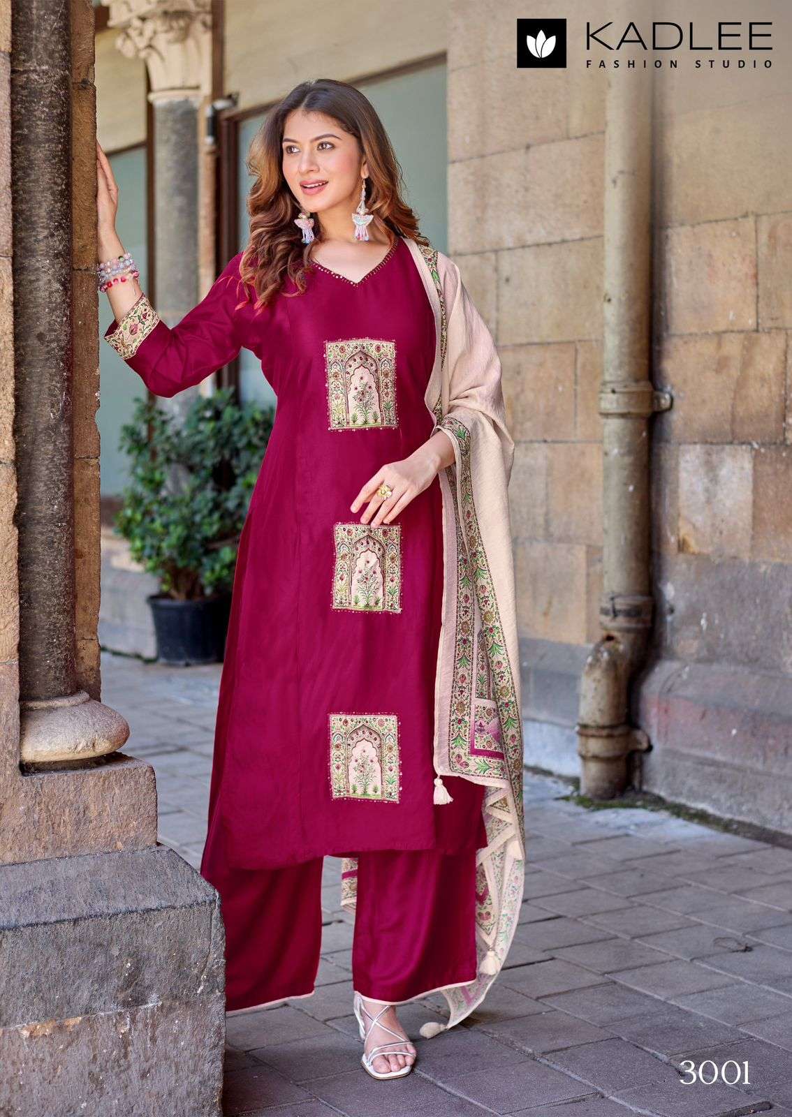 KADLEE FASHION ROYAL QUEEN SILK FANCY WORKS LADIES 3PCS SET COLLECTION 