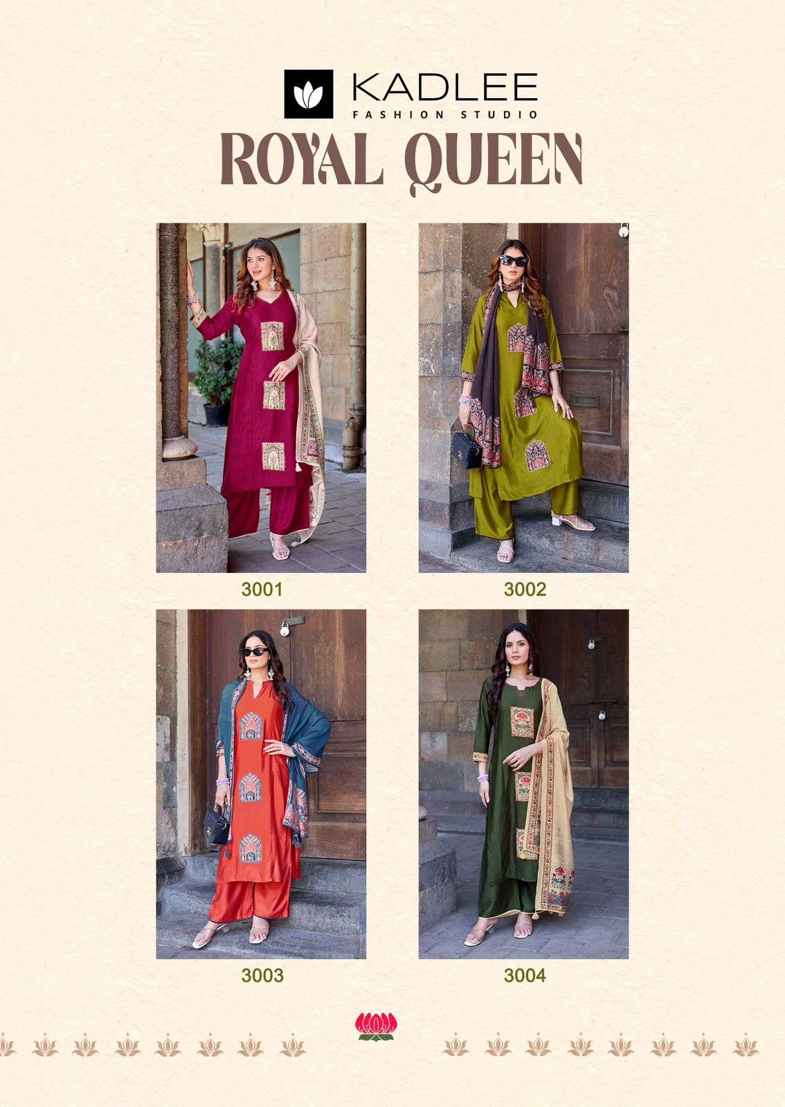 KADLEE FASHION ROYAL QUEEN SILK FANCY WORKS LADIES 3PCS SET COLLECTION 