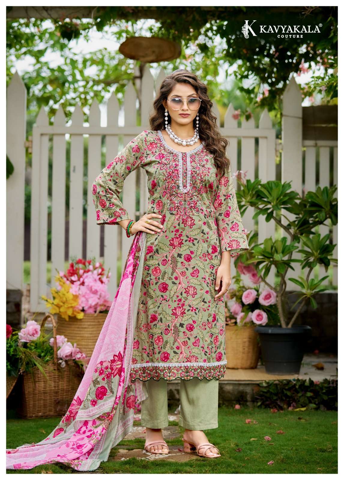 KAVYA KALA COUTURE RIWAYAT VOL 3 LAWN COTTON DESIGNER PRINT WITH FANCY WORK SUIT