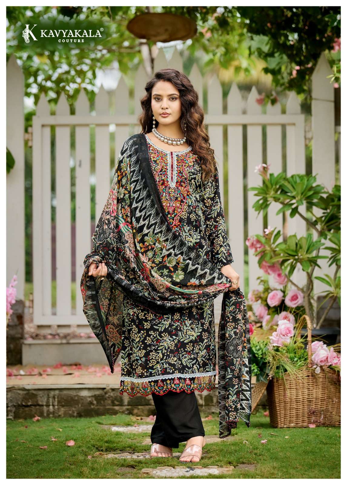 KAVYA KALA COUTURE RIWAYAT VOL 3 LAWN COTTON DESIGNER PRINT WITH FANCY WORK SUIT