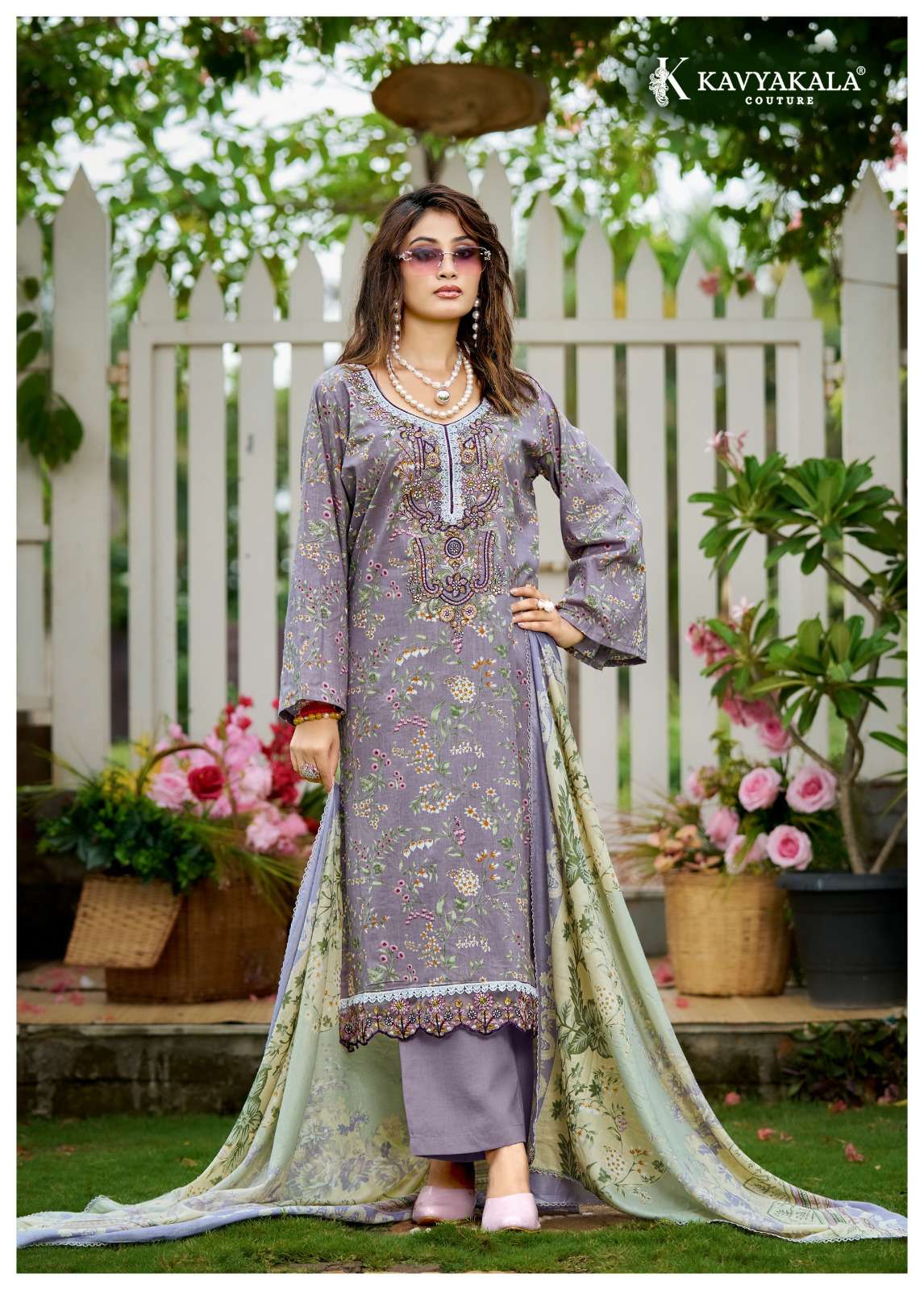 KAVYA KALA COUTURE RIWAYAT VOL 3 LAWN COTTON DESIGNER PRINT WITH FANCY WORK SUIT