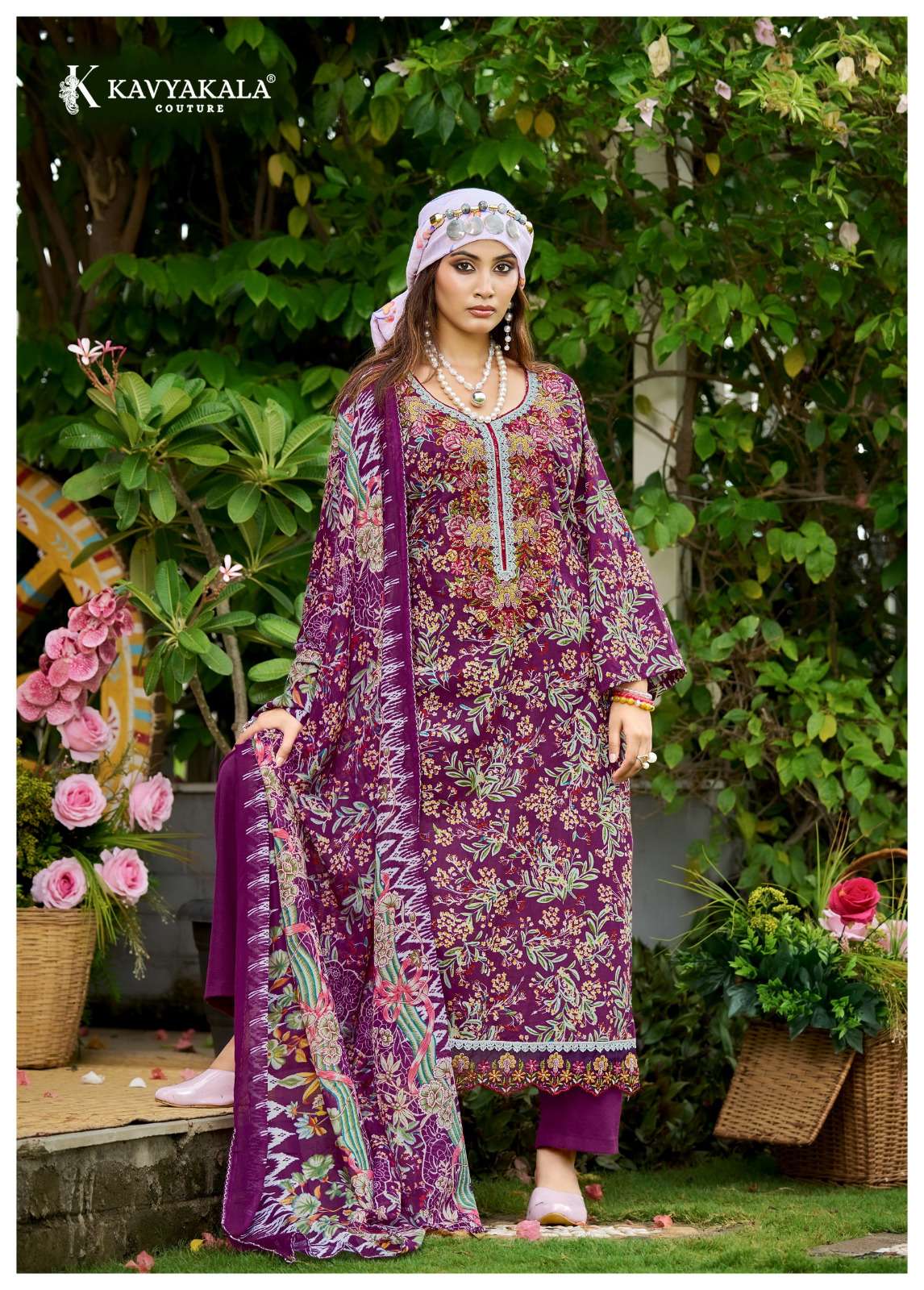 KAVYA KALA COUTURE RIWAYAT VOL 3 LAWN COTTON DESIGNER PRINT WITH FANCY WORK SUIT