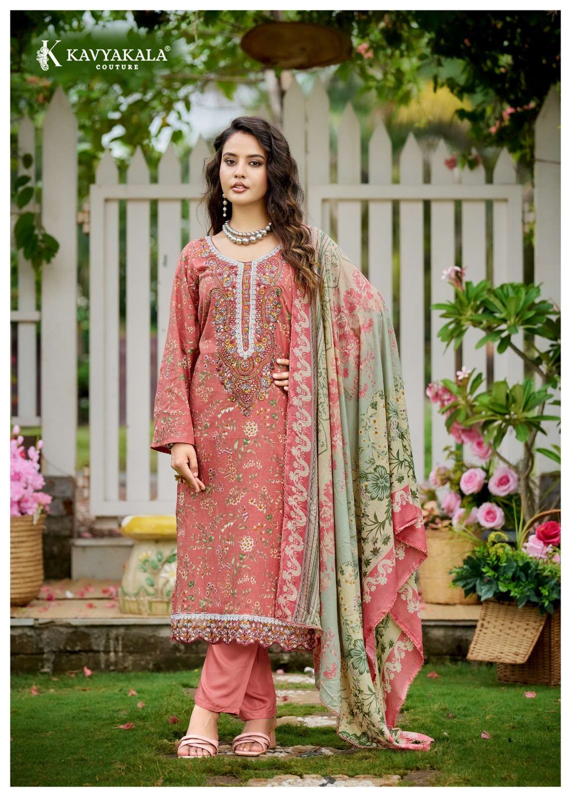 KAVYA KALA COUTURE RIWAYAT VOL 3 LAWN COTTON DESIGNER PRINT WITH FANCY WORK SUIT