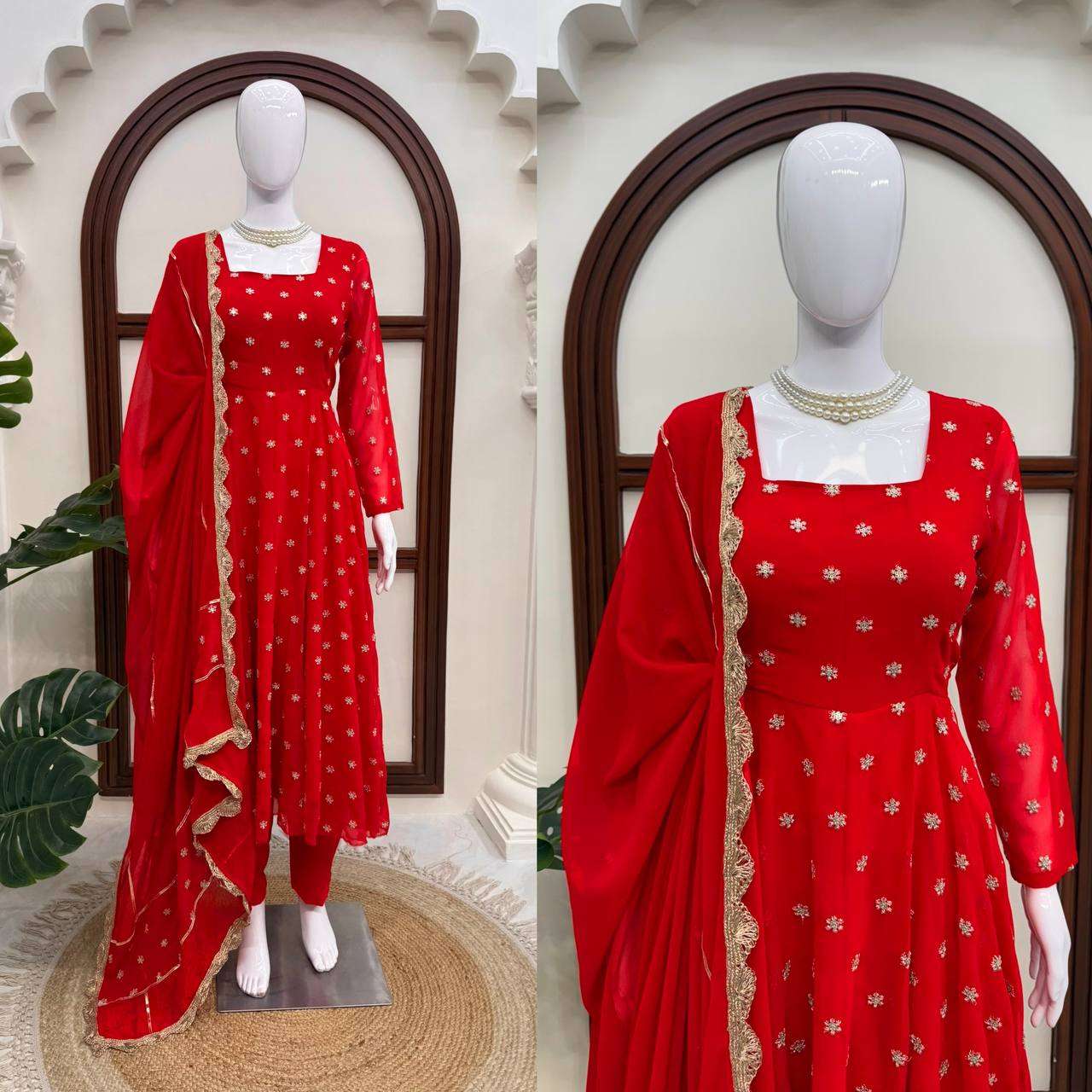 KD 1630 SILK PREETY LOOK DESIGNER LADIES ETHNIC WEAR ANARKALI GOWN STYLE SUIT