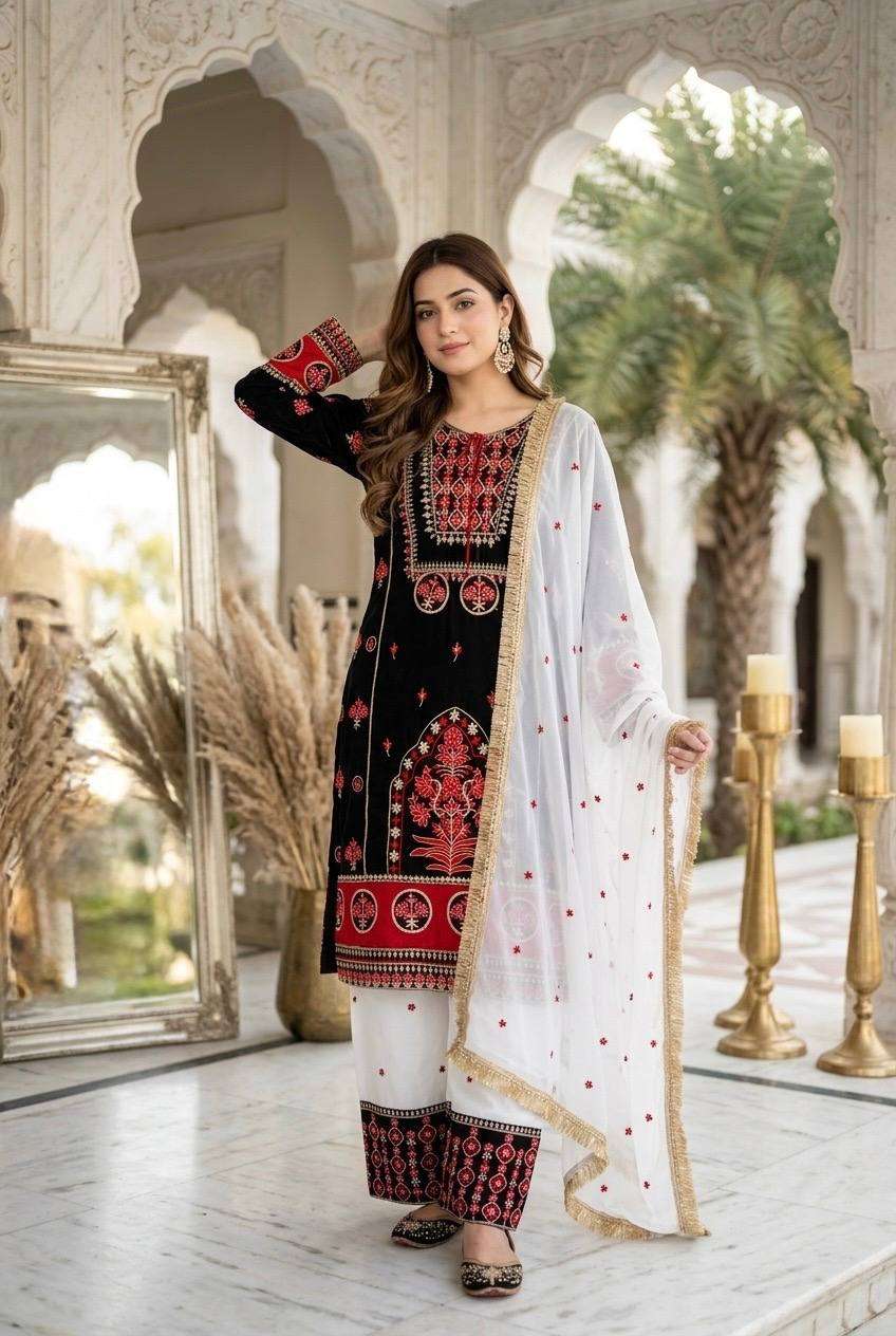KF 1731 SILK EMBROIDERY DESIGNER WORK FESTIVE WEAR READY MADE SUIT