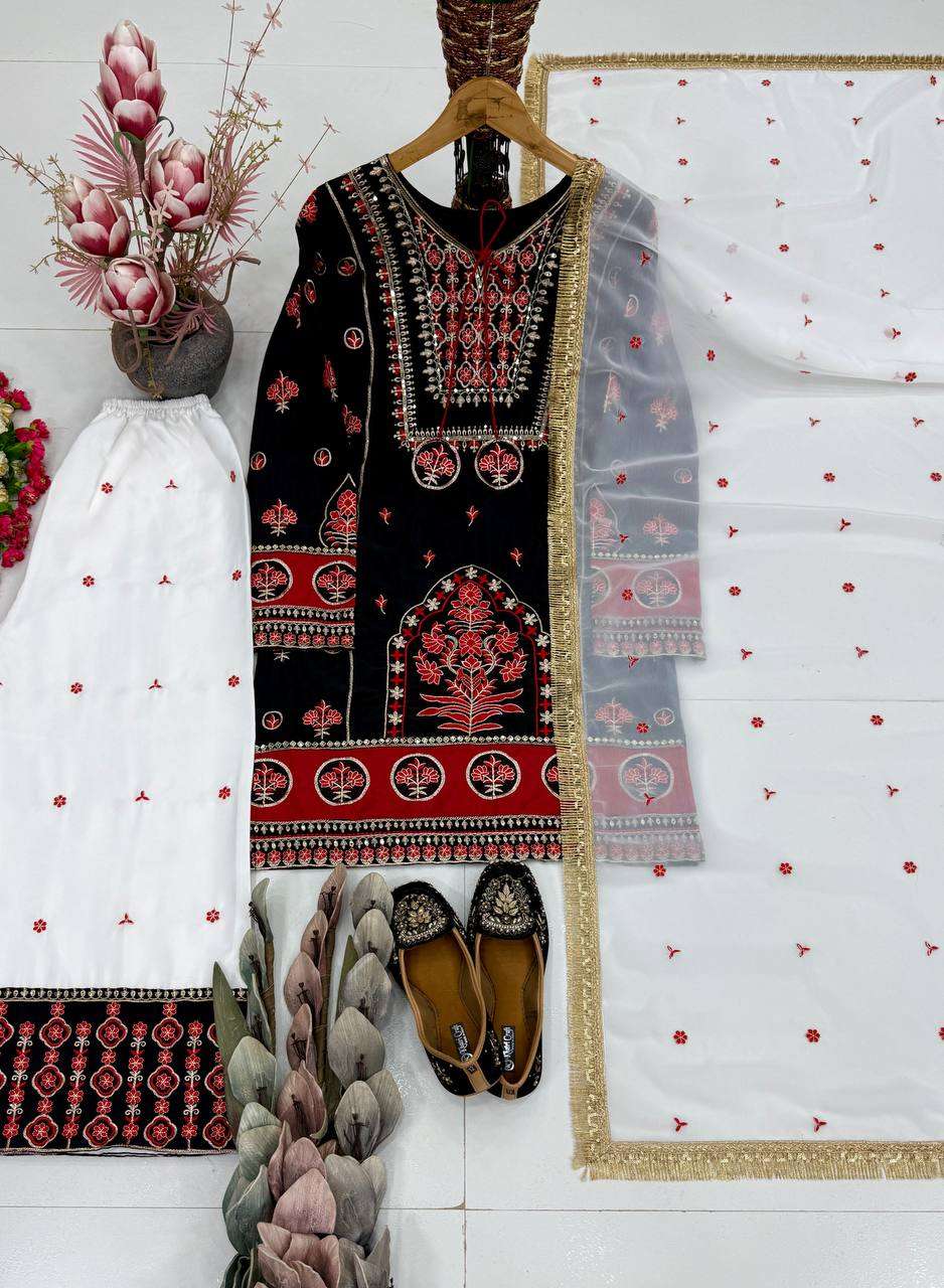 KF 1731 SILK EMBROIDERY DESIGNER WORK FESTIVE WEAR READY MADE SUIT