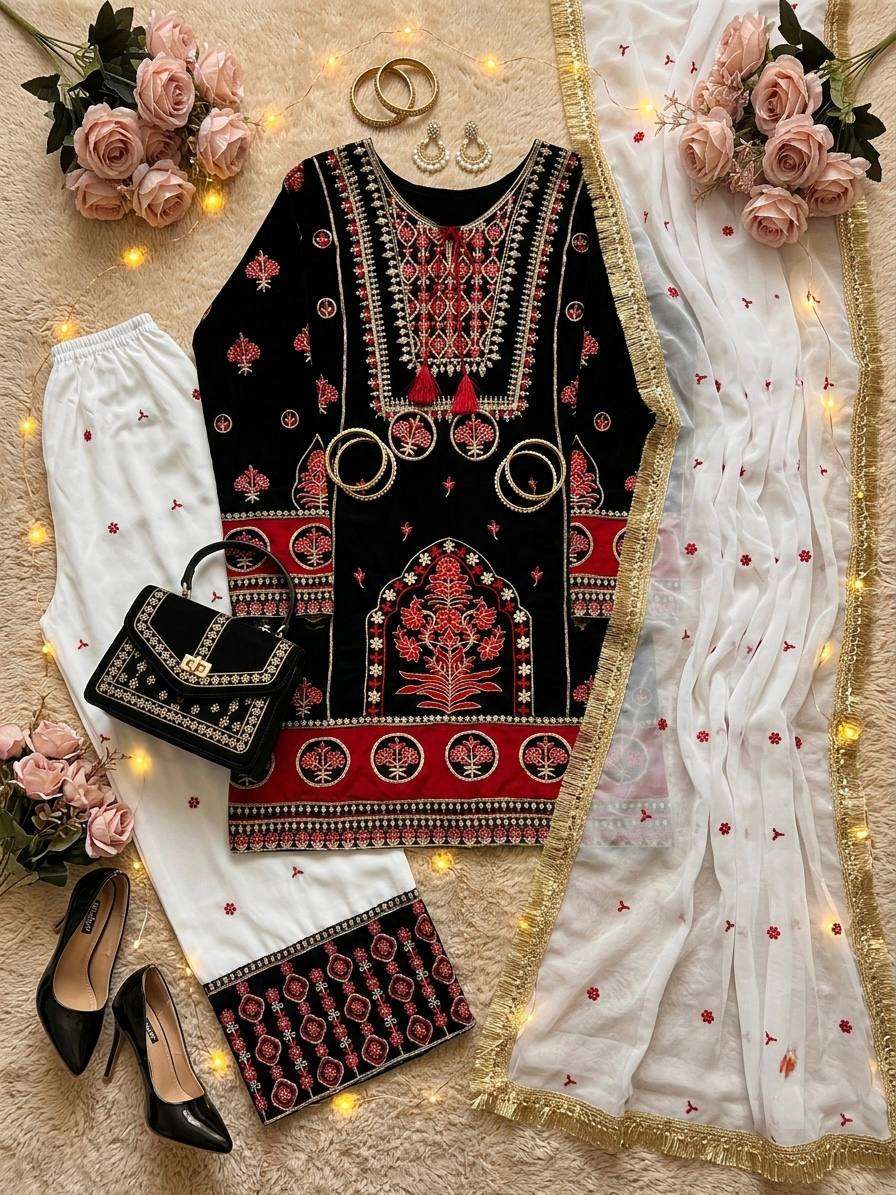 KF 1731 SILK EMBROIDERY DESIGNER WORK FESTIVE WEAR READY MADE SUIT