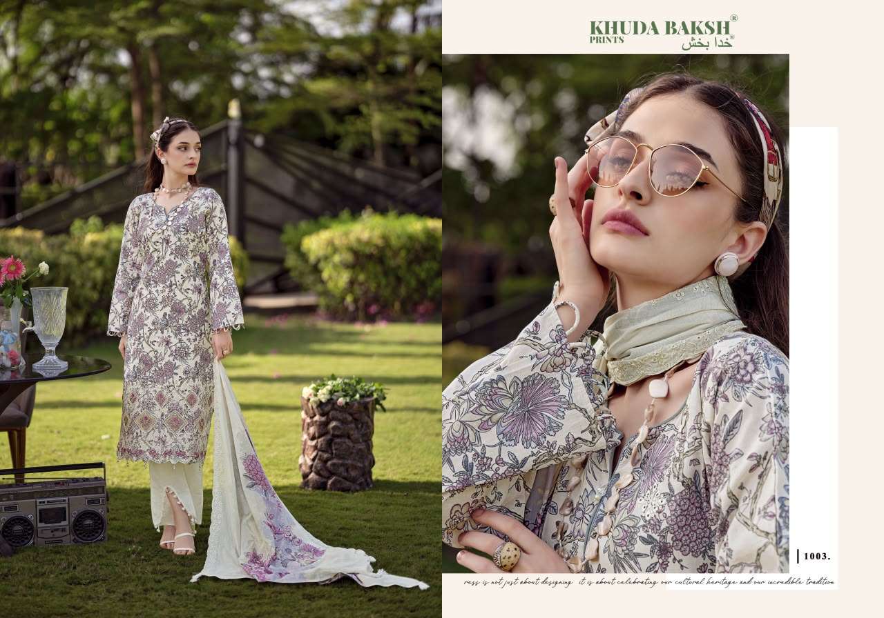 KHUDHA BAKSH PRINTS DASTAAN E JASHAN VOL 3 LAWN COTTON DIGITAL PRINT WITH FANCY KASHMIRI WORK SUIT